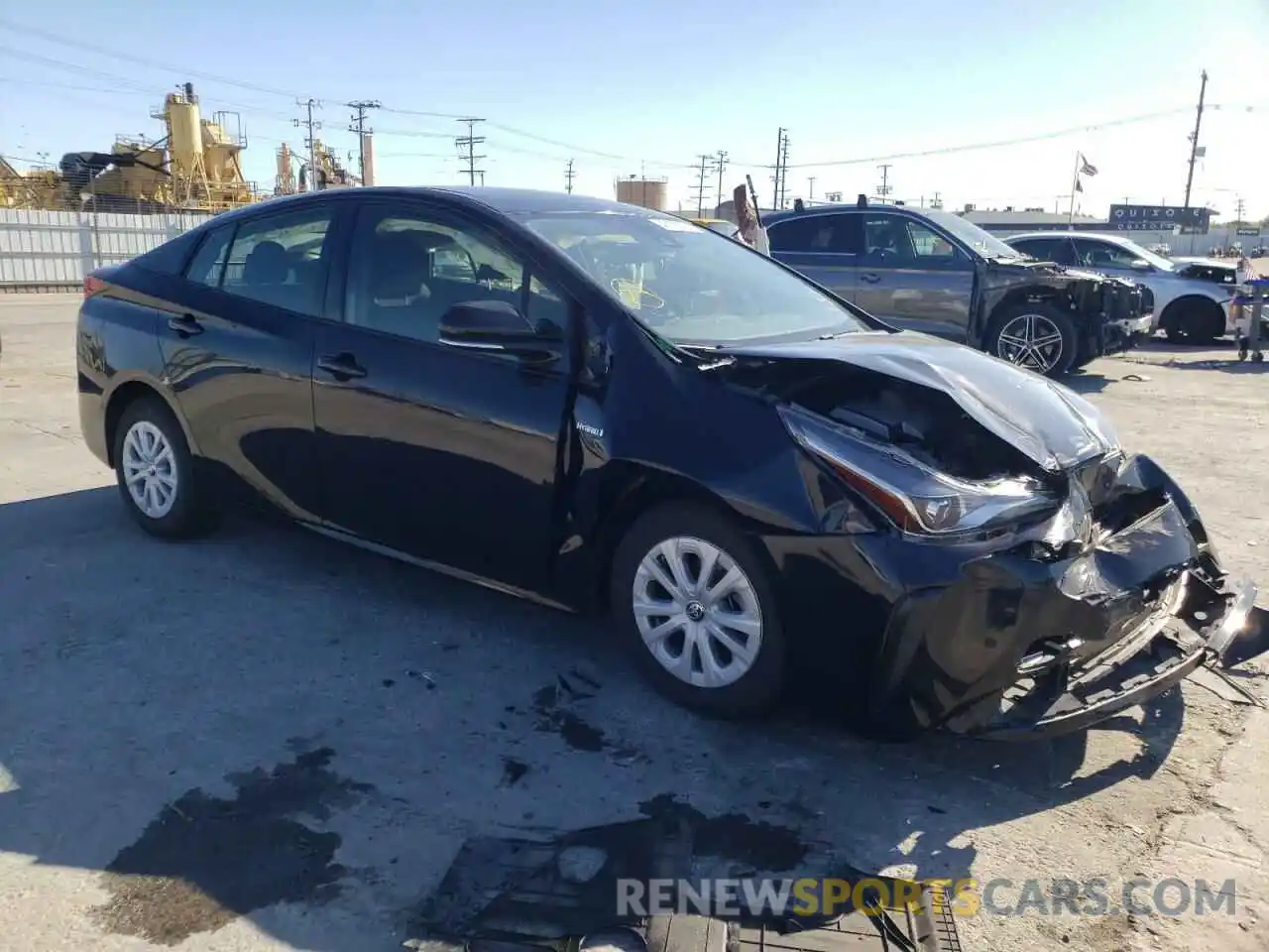 1 Photograph of a damaged car JTDKARFU0K3080437 TOYOTA PRIUS 2019