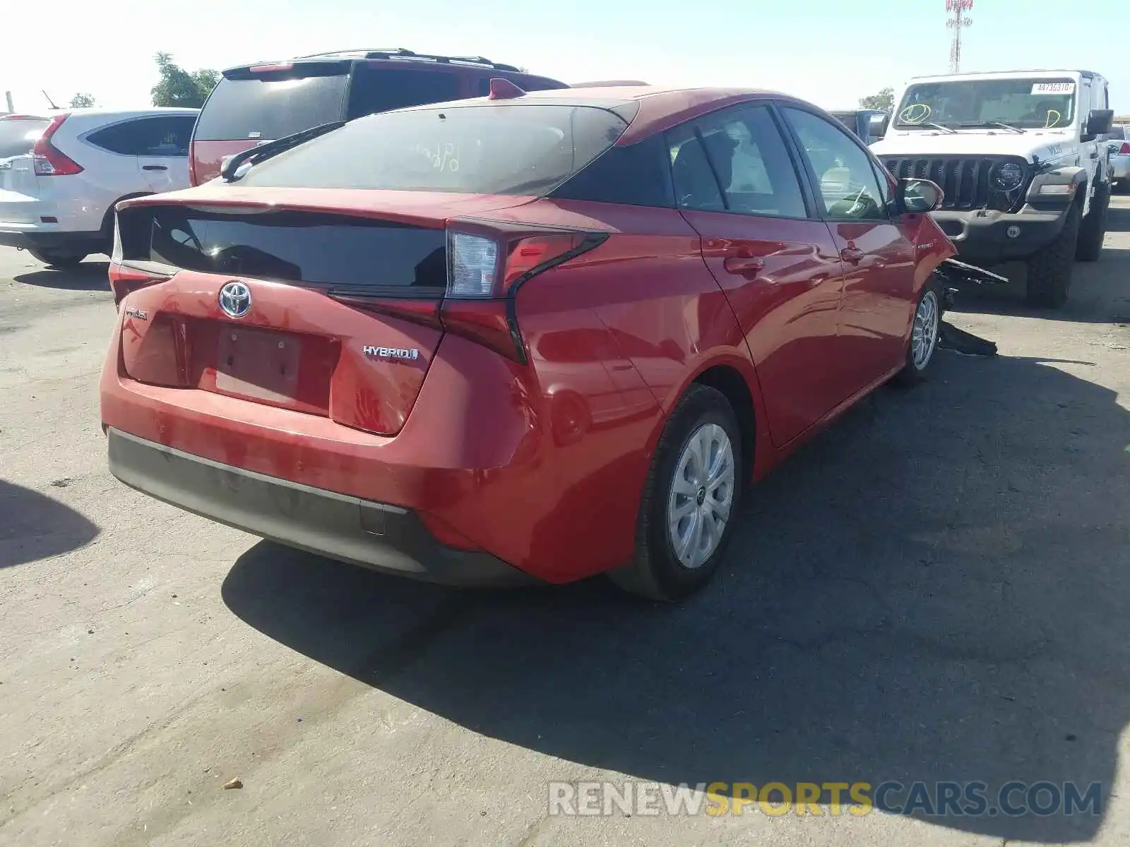 4 Photograph of a damaged car JTDKARFU0K3080633 TOYOTA PRIUS 2019