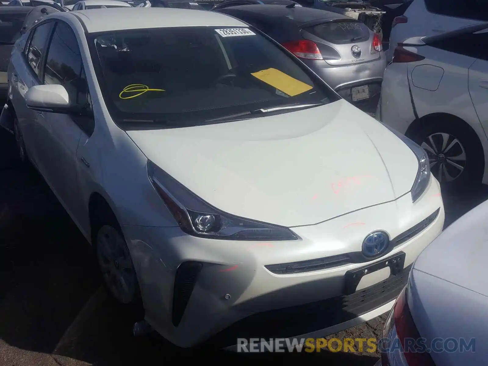 1 Photograph of a damaged car JTDKARFU0K3080924 TOYOTA PRIUS 2019