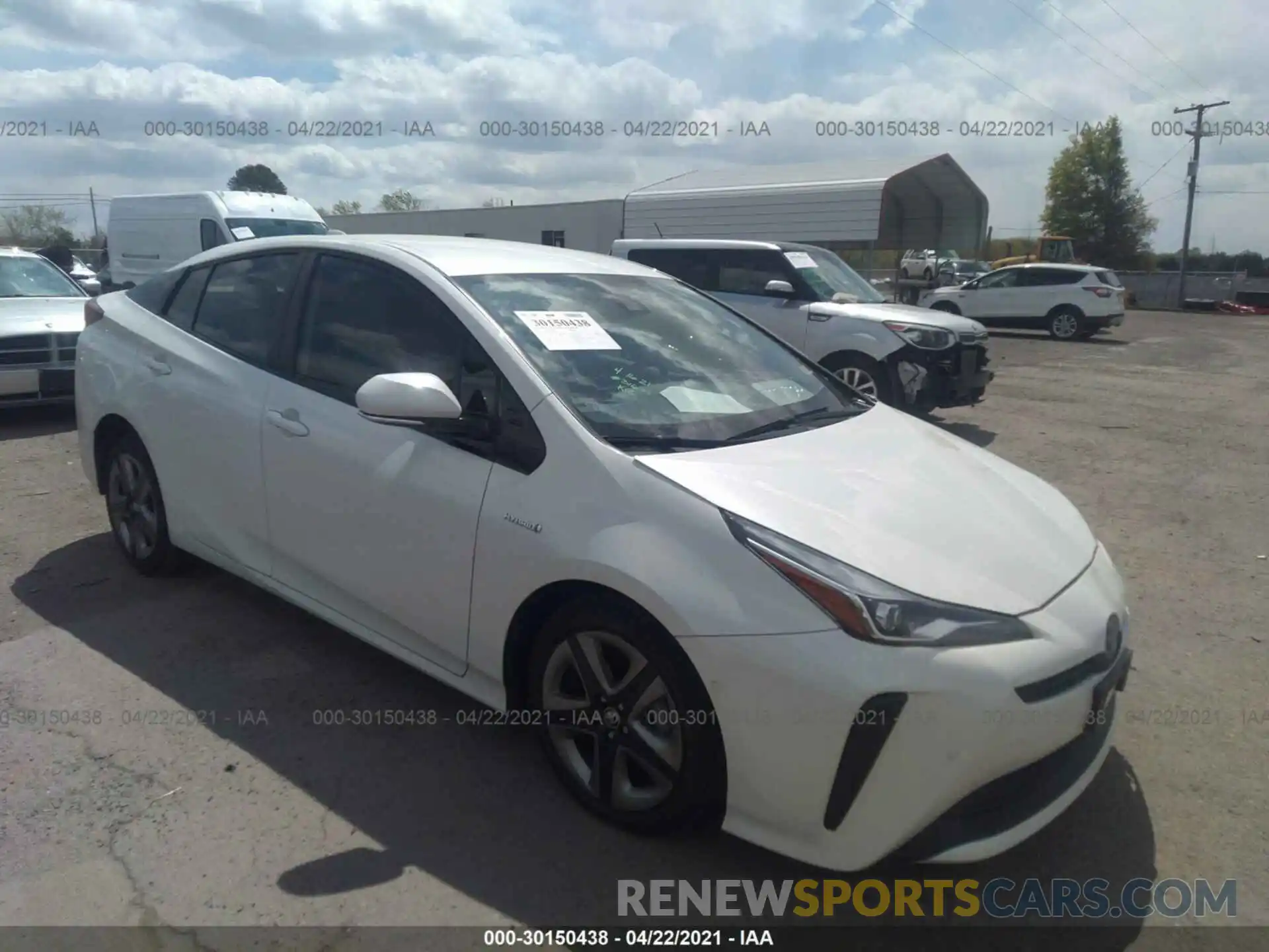 1 Photograph of a damaged car JTDKARFU0K3081278 TOYOTA PRIUS 2019