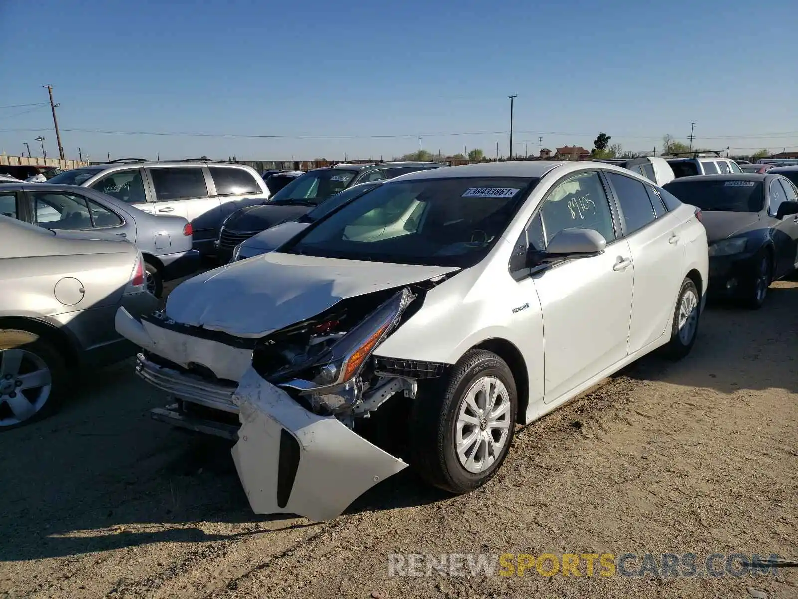 2 Photograph of a damaged car JTDKARFU0K3081765 TOYOTA PRIUS 2019