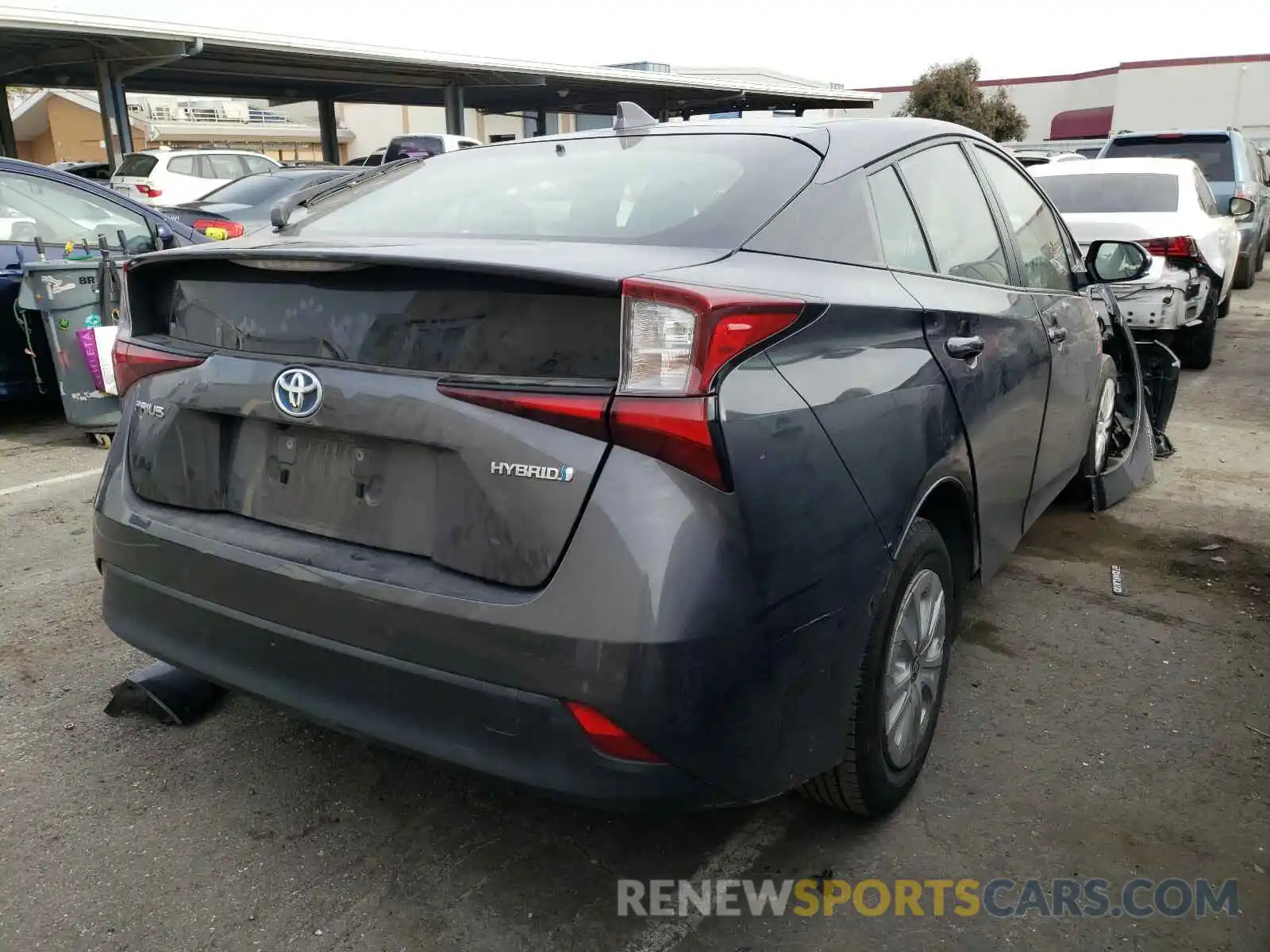 4 Photograph of a damaged car JTDKARFU0K3081958 TOYOTA PRIUS 2019