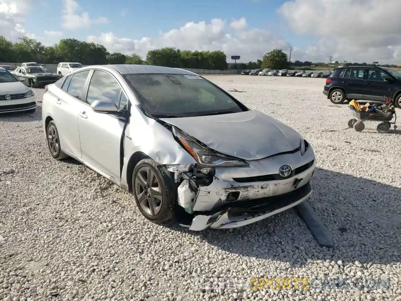 1 Photograph of a damaged car JTDKARFU0K3085265 TOYOTA PRIUS 2019