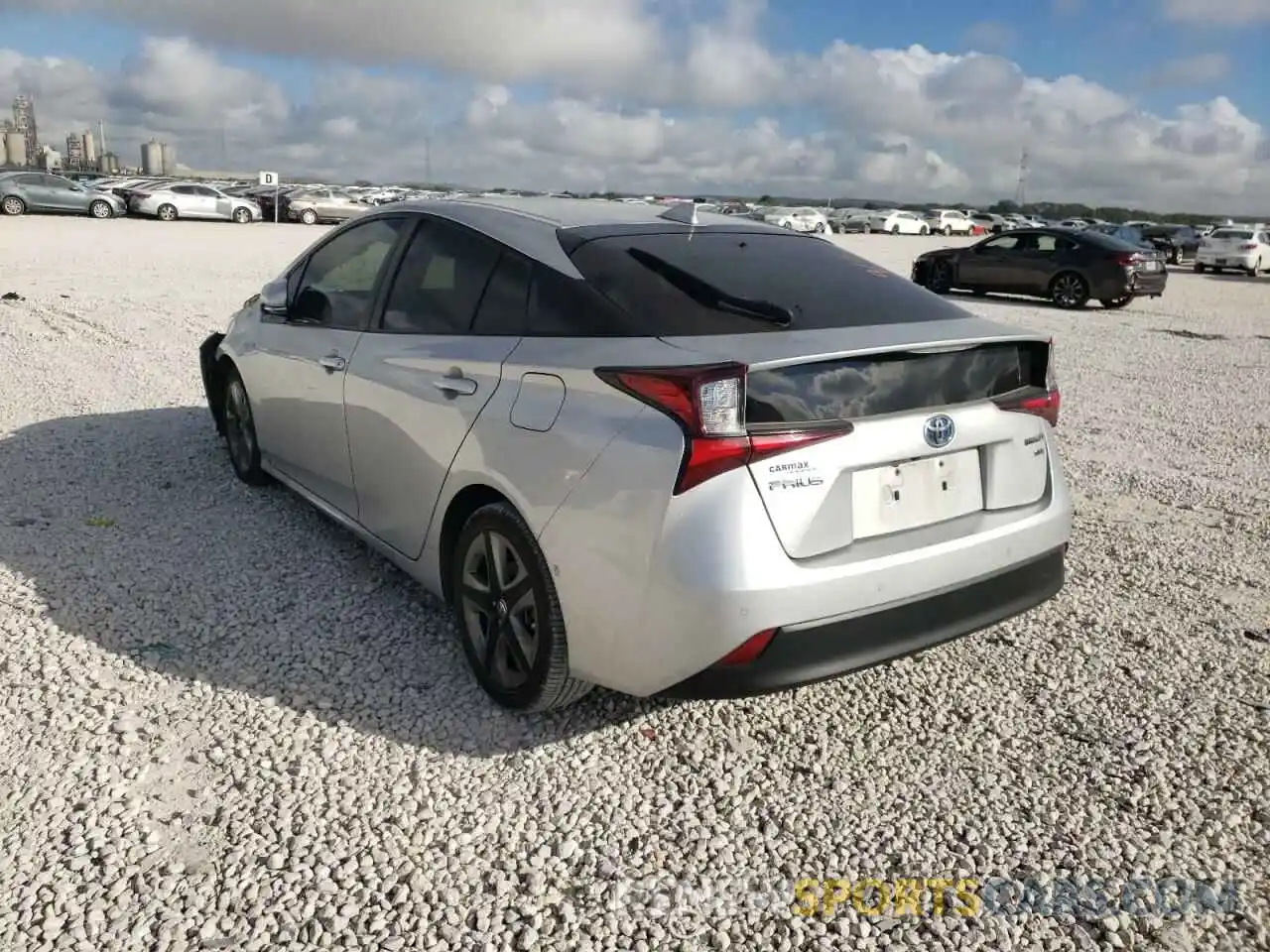 3 Photograph of a damaged car JTDKARFU0K3085265 TOYOTA PRIUS 2019