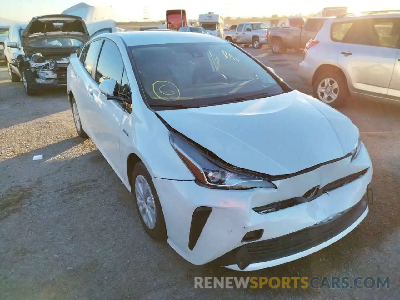 1 Photograph of a damaged car JTDKARFU0K3085279 TOYOTA PRIUS 2019