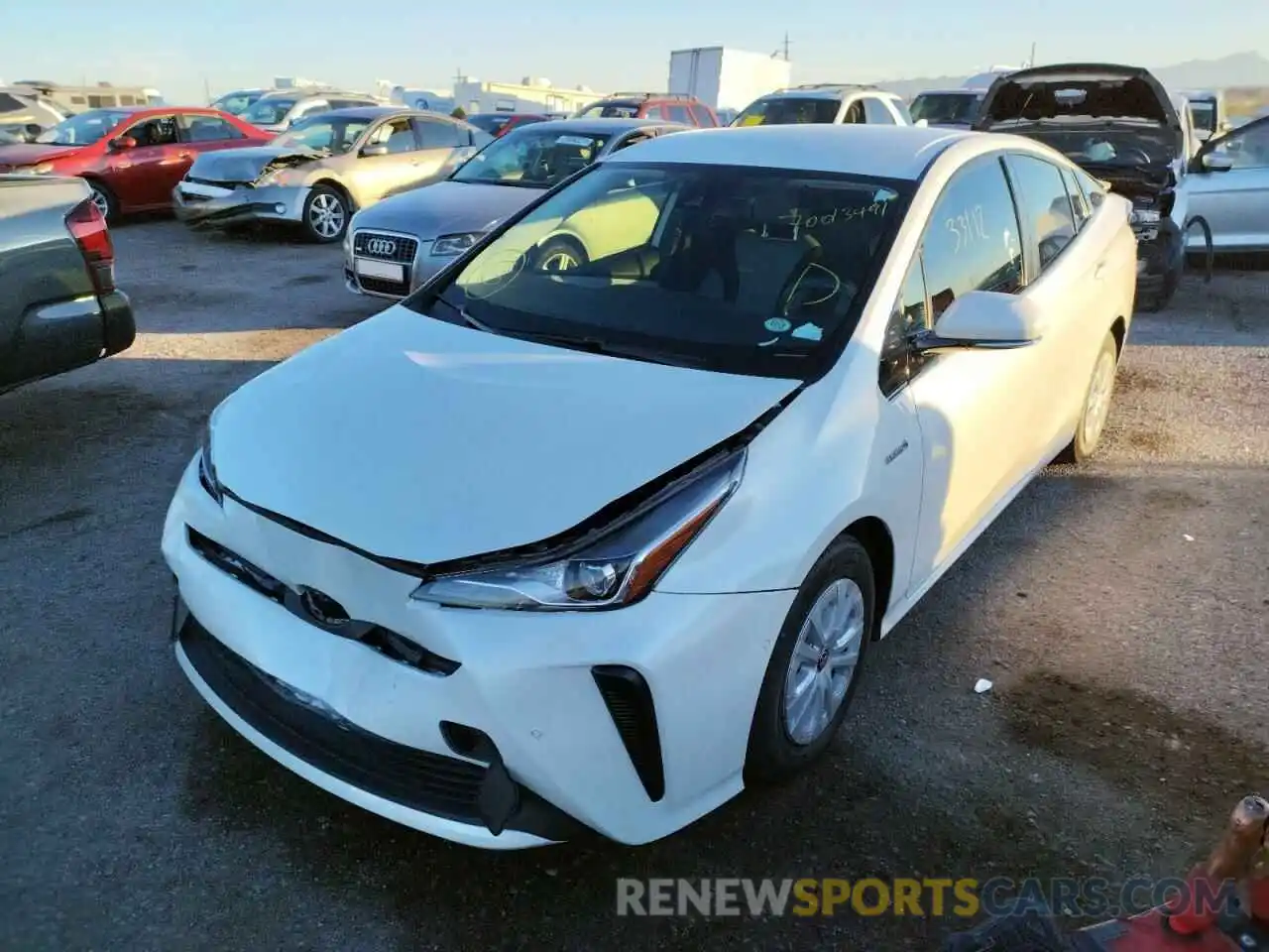 2 Photograph of a damaged car JTDKARFU0K3085279 TOYOTA PRIUS 2019