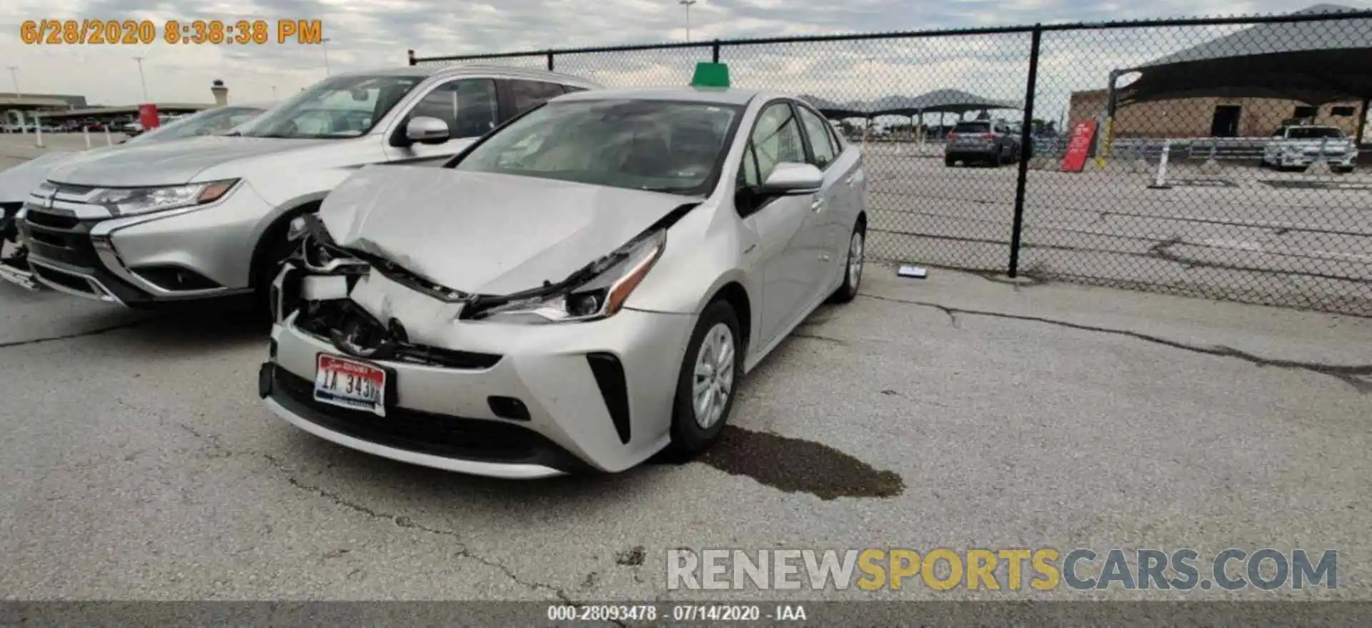 8 Photograph of a damaged car JTDKARFU0K3087498 TOYOTA PRIUS 2019