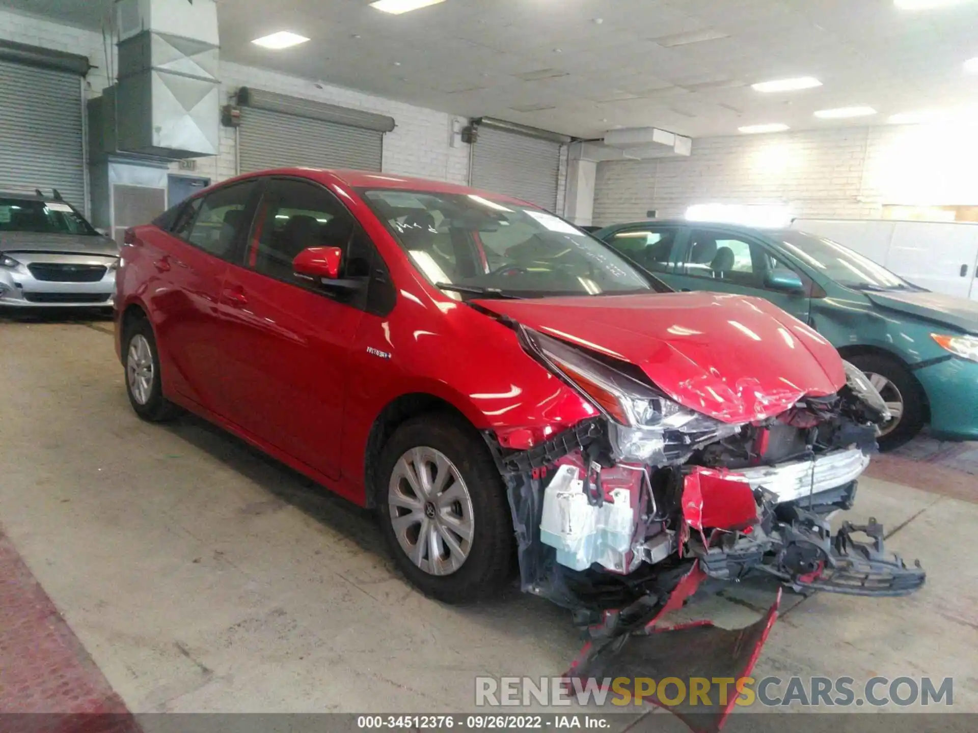 1 Photograph of a damaged car JTDKARFU0K3087551 TOYOTA PRIUS 2019