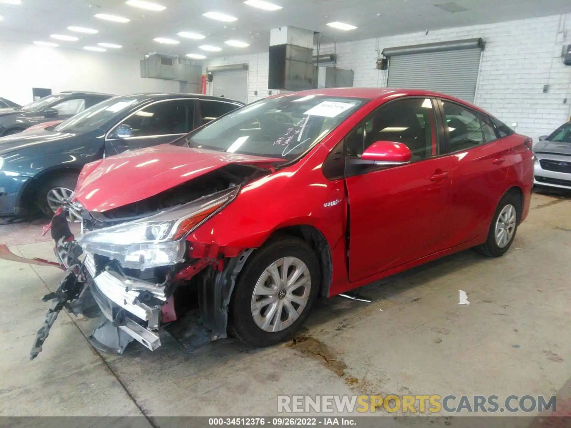 2 Photograph of a damaged car JTDKARFU0K3087551 TOYOTA PRIUS 2019