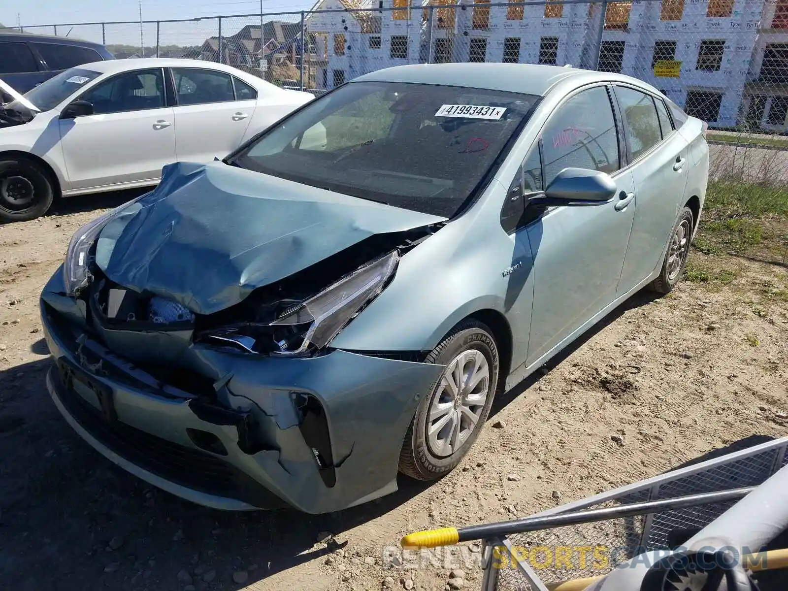 2 Photograph of a damaged car JTDKARFU0K3087775 TOYOTA PRIUS 2019