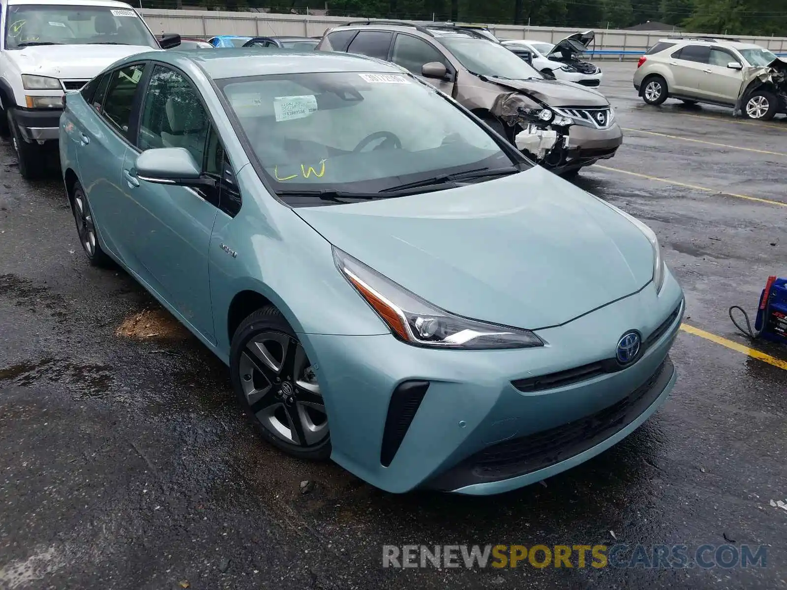 1 Photograph of a damaged car JTDKARFU0K3089588 TOYOTA PRIUS 2019