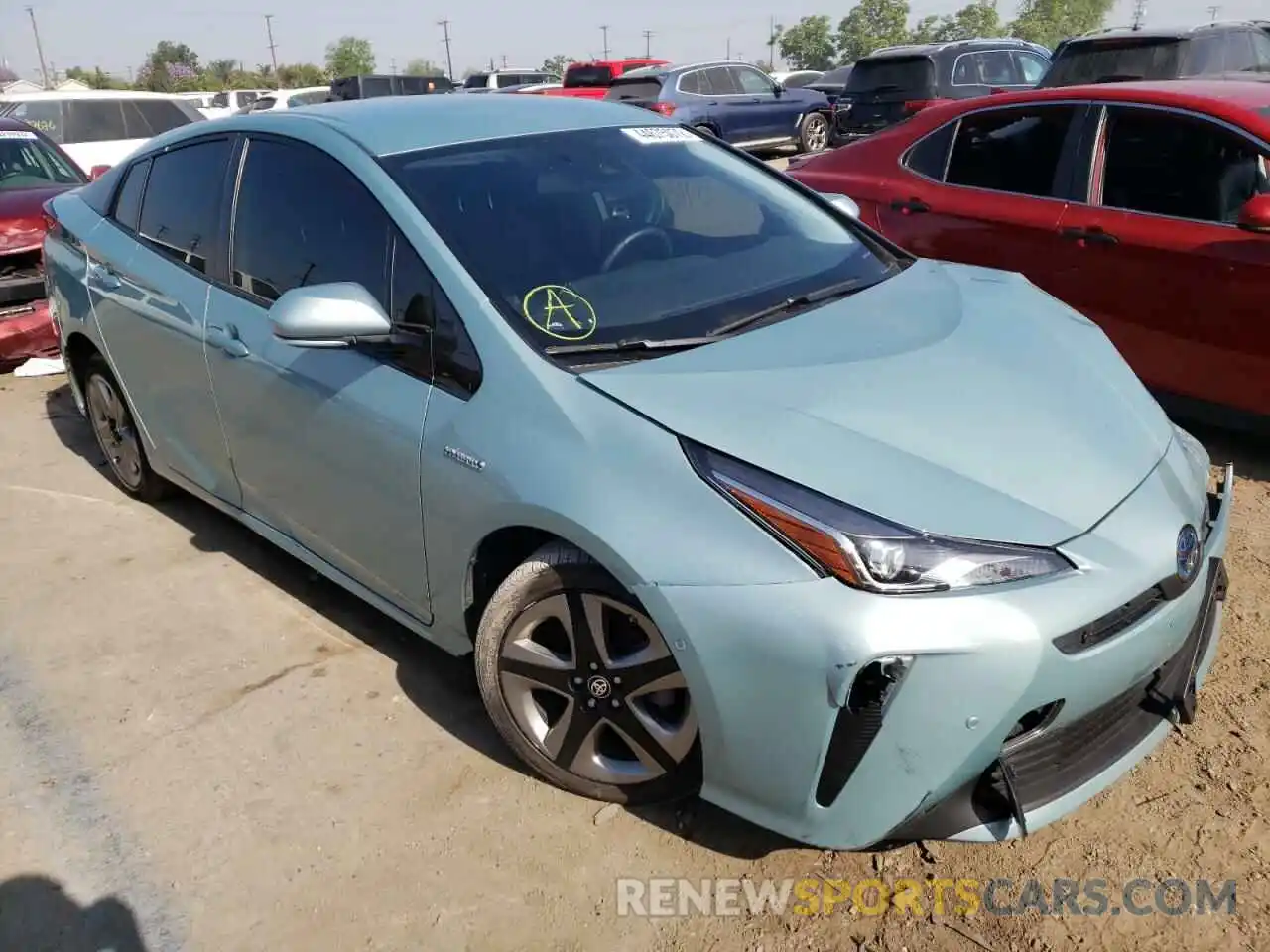 1 Photograph of a damaged car JTDKARFU0K3090532 TOYOTA PRIUS 2019