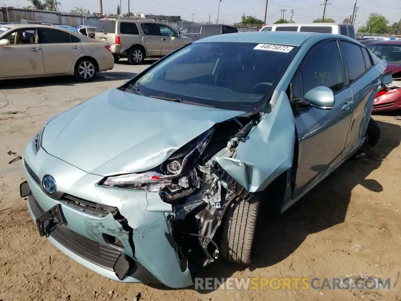 2 Photograph of a damaged car JTDKARFU0K3090532 TOYOTA PRIUS 2019