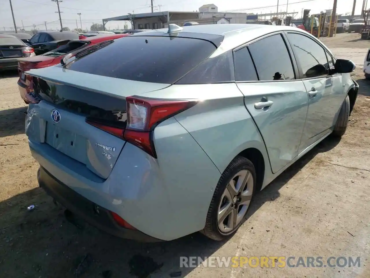 4 Photograph of a damaged car JTDKARFU0K3090532 TOYOTA PRIUS 2019