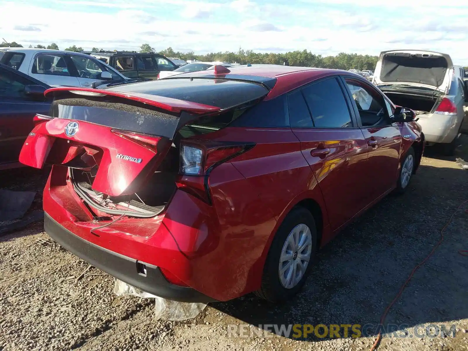 4 Photograph of a damaged car JTDKARFU0K3090711 TOYOTA PRIUS 2019