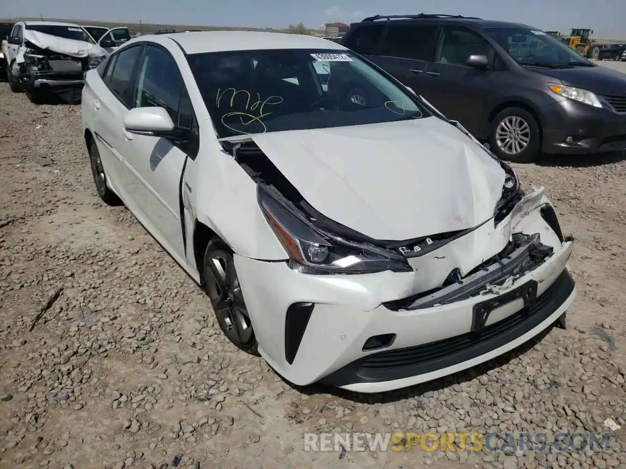 1 Photograph of a damaged car JTDKARFU0K3091342 TOYOTA PRIUS 2019