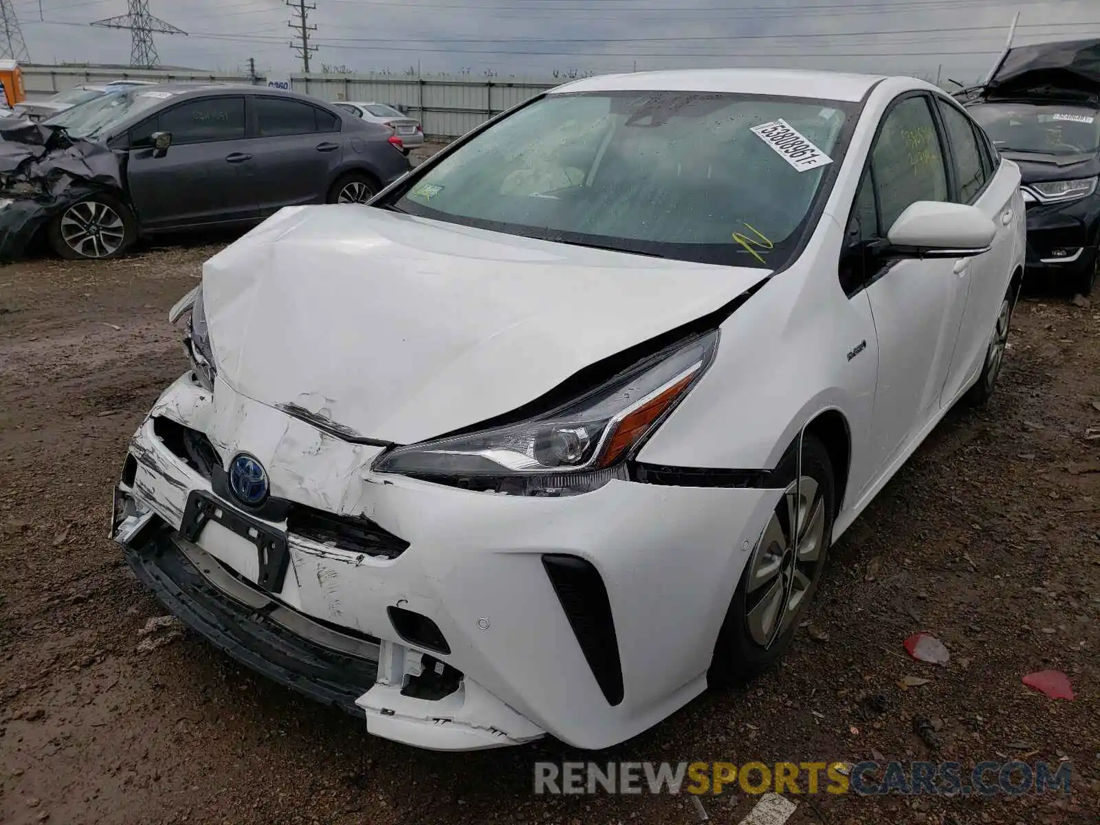 2 Photograph of a damaged car JTDKARFU0K3091681 TOYOTA PRIUS 2019