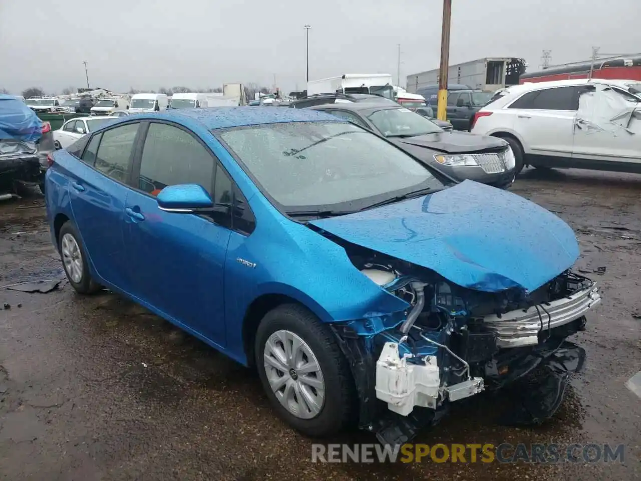 1 Photograph of a damaged car JTDKARFU0K3092023 TOYOTA PRIUS 2019