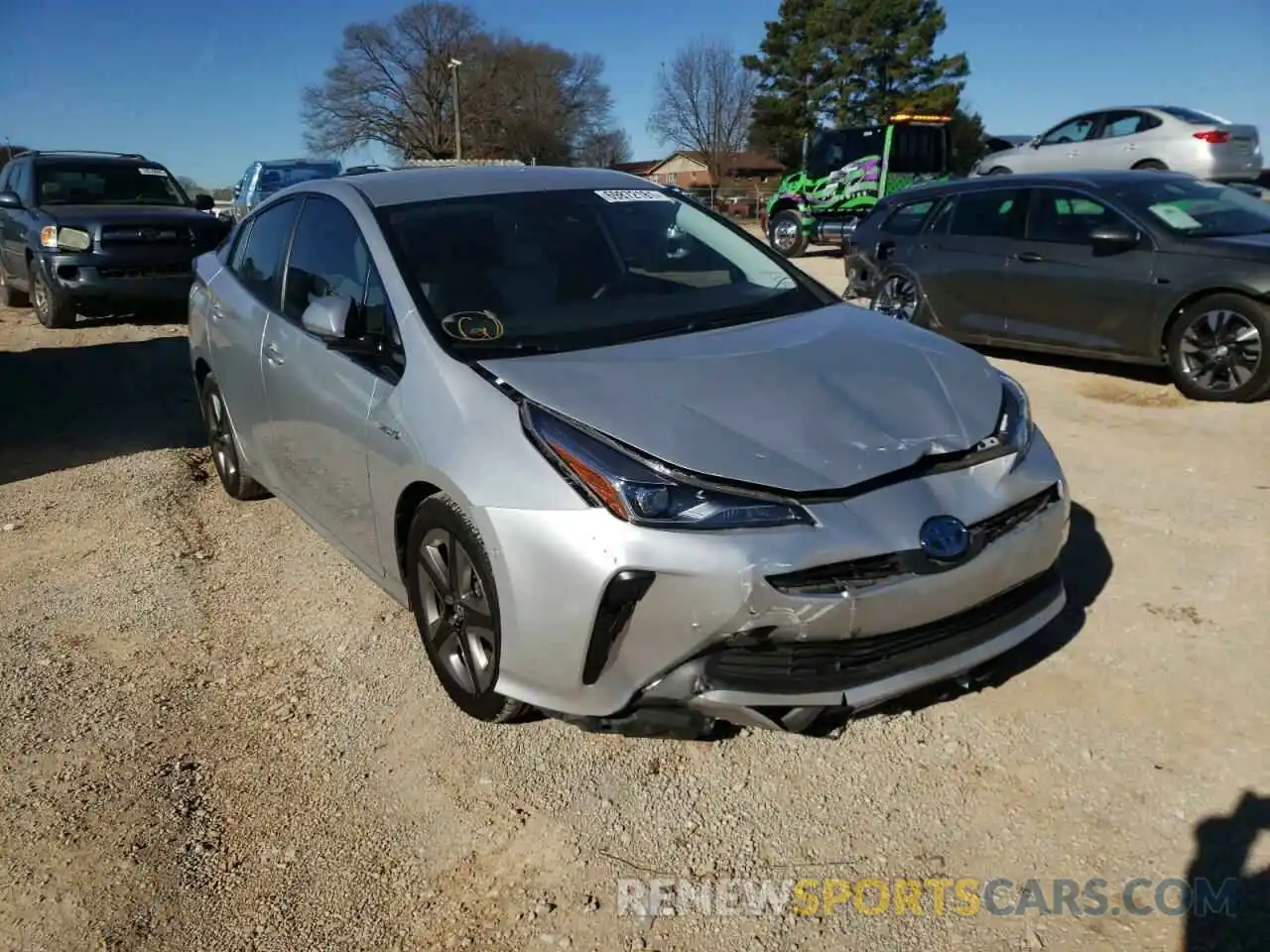 1 Photograph of a damaged car JTDKARFU0K3092555 TOYOTA PRIUS 2019