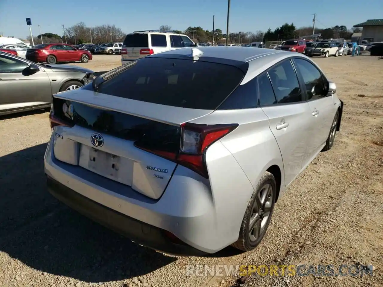 4 Photograph of a damaged car JTDKARFU0K3092555 TOYOTA PRIUS 2019