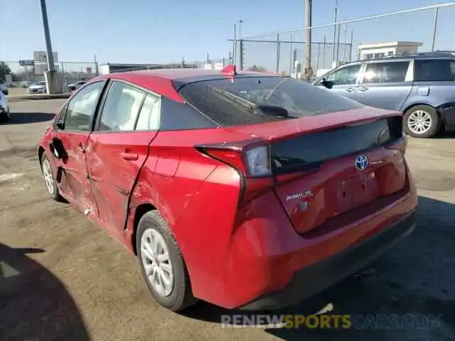 3 Photograph of a damaged car JTDKARFU0K3093155 TOYOTA PRIUS 2019