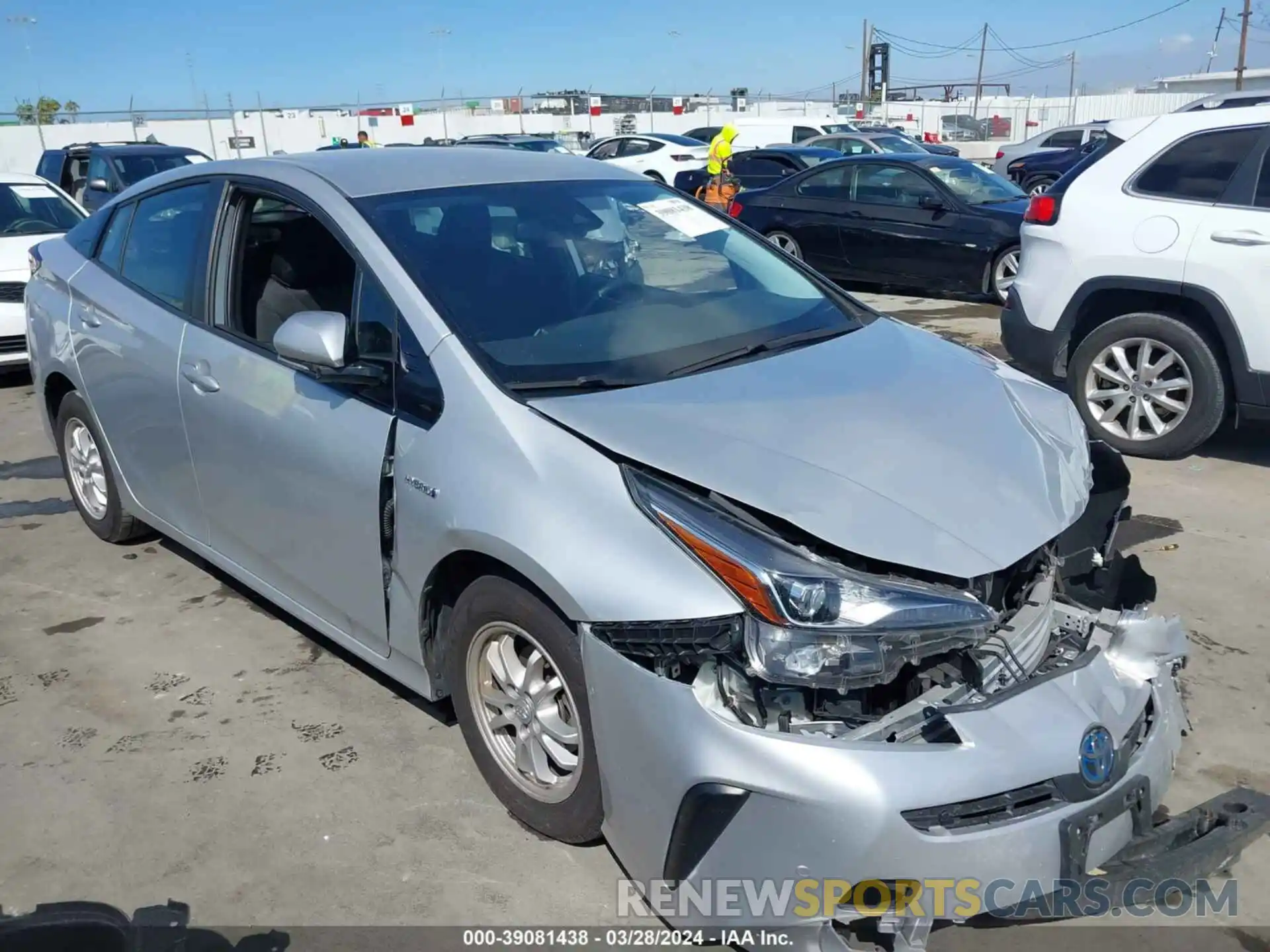 1 Photograph of a damaged car JTDKARFU0K3093429 TOYOTA PRIUS 2019