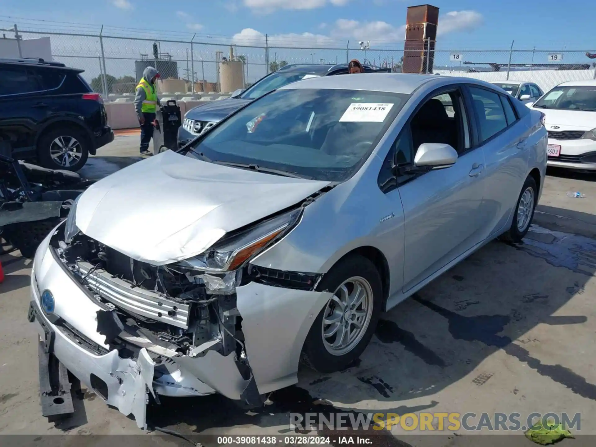 2 Photograph of a damaged car JTDKARFU0K3093429 TOYOTA PRIUS 2019