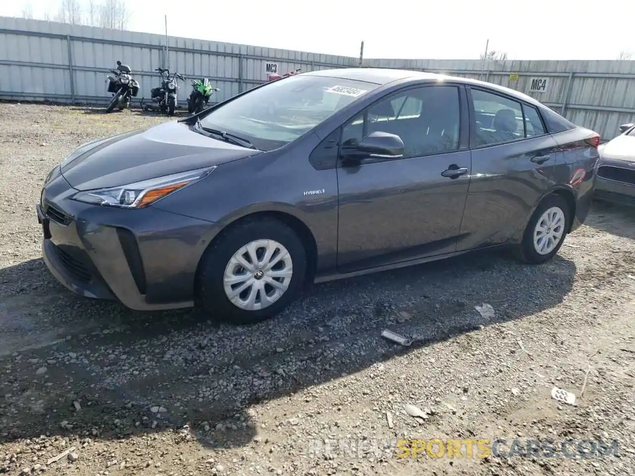 1 Photograph of a damaged car JTDKARFU0K3095780 TOYOTA PRIUS 2019