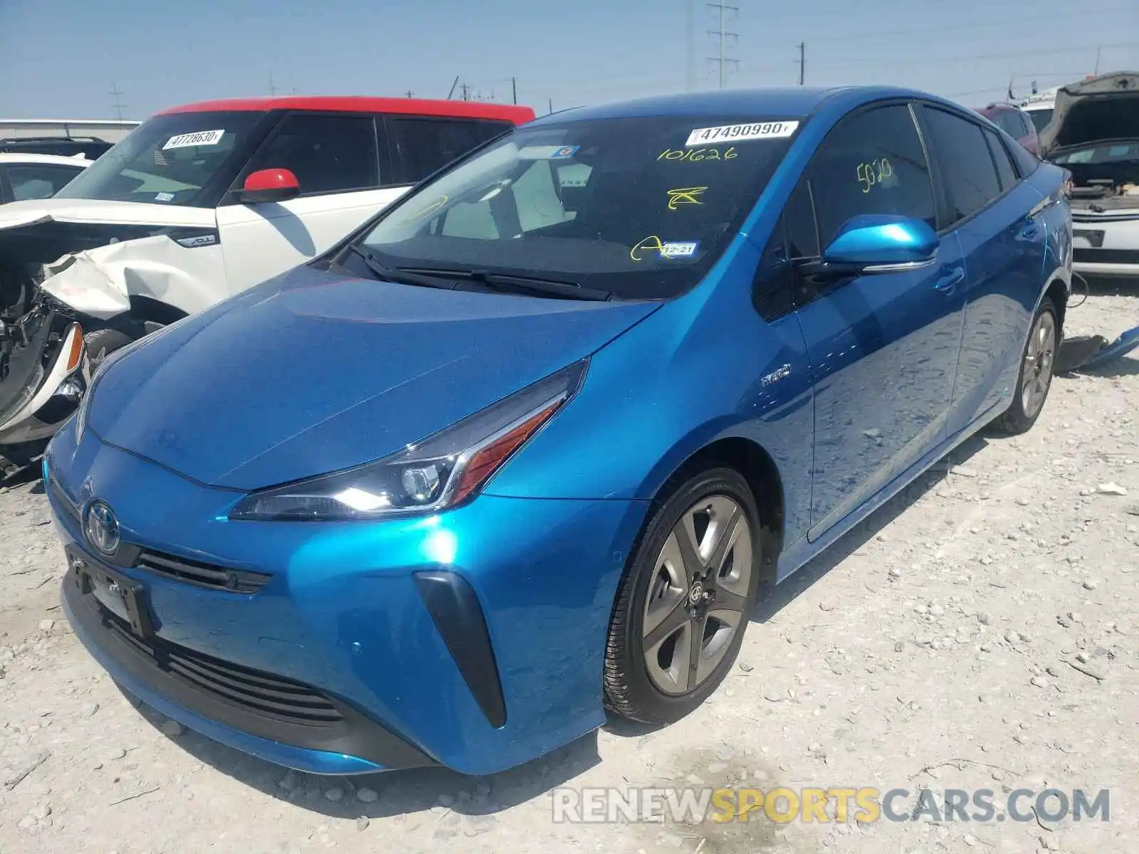 2 Photograph of a damaged car JTDKARFU0K3101626 TOYOTA PRIUS 2019