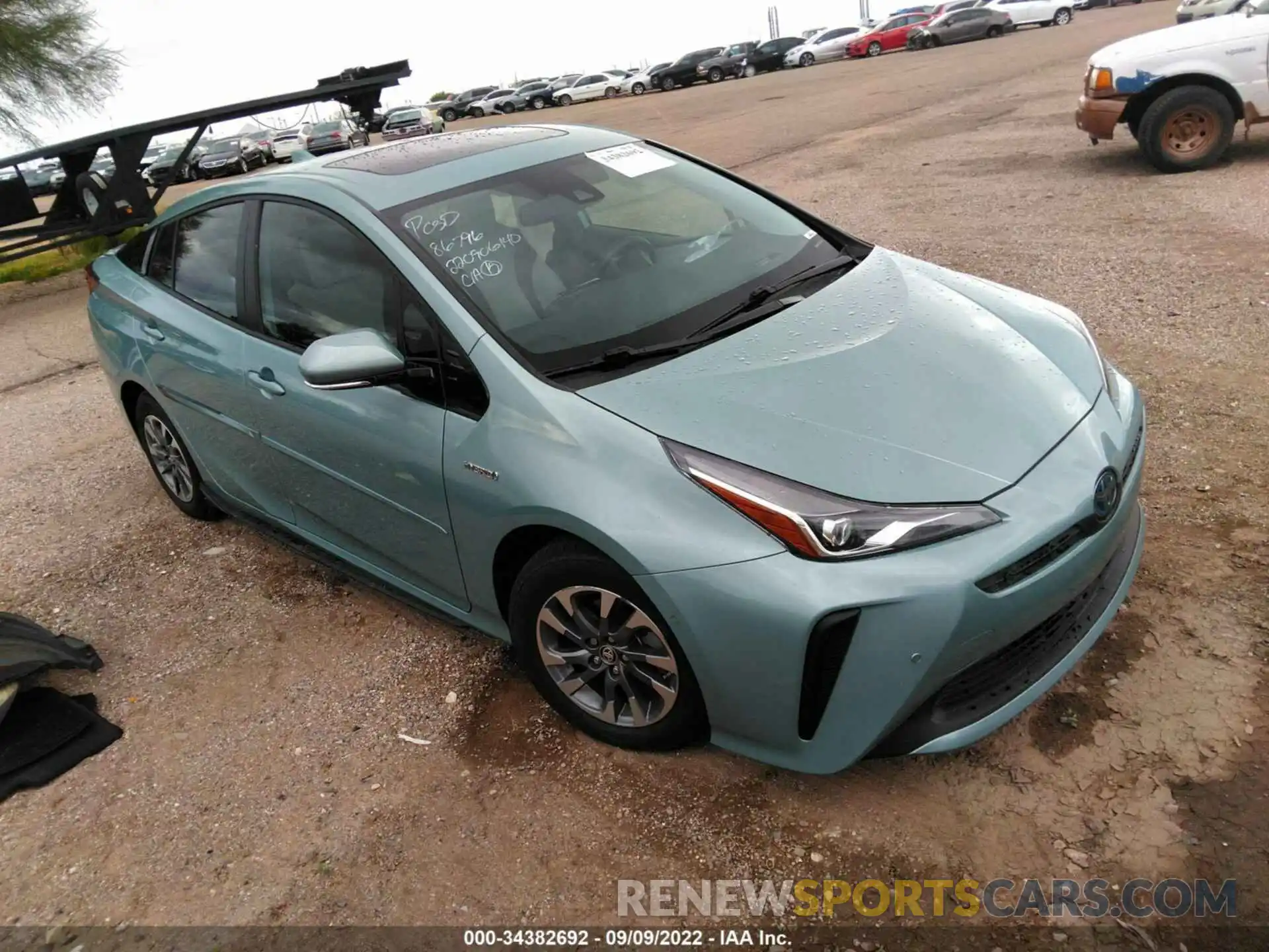 1 Photograph of a damaged car JTDKARFU0K3102453 TOYOTA PRIUS 2019