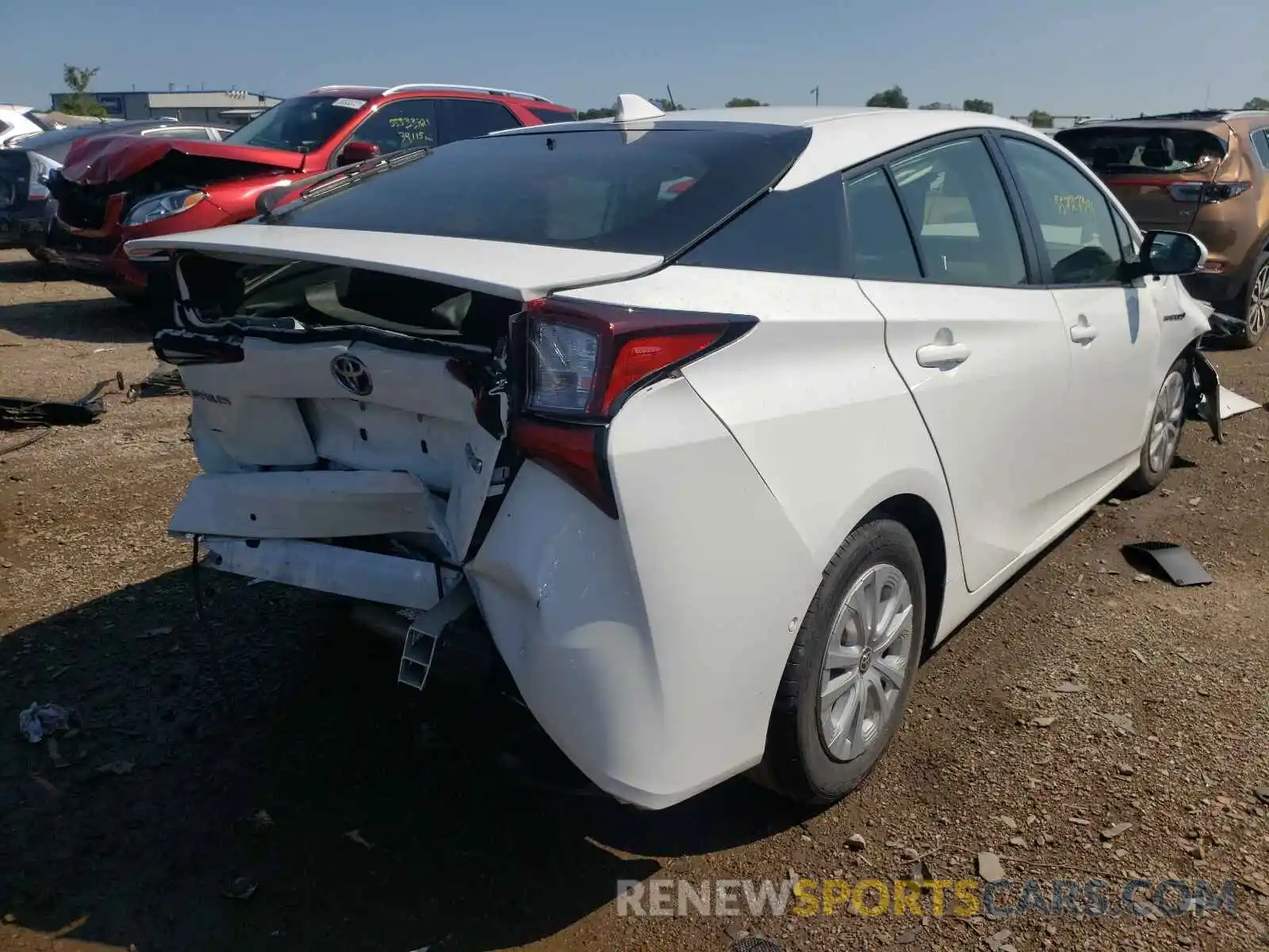 4 Photograph of a damaged car JTDKARFU1K3069396 TOYOTA PRIUS 2019