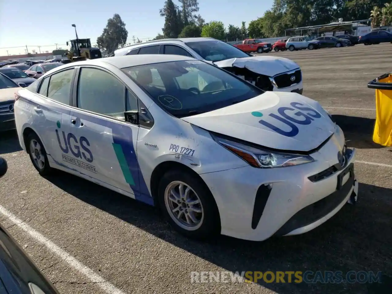 1 Photograph of a damaged car JTDKARFU1K3069608 TOYOTA PRIUS 2019