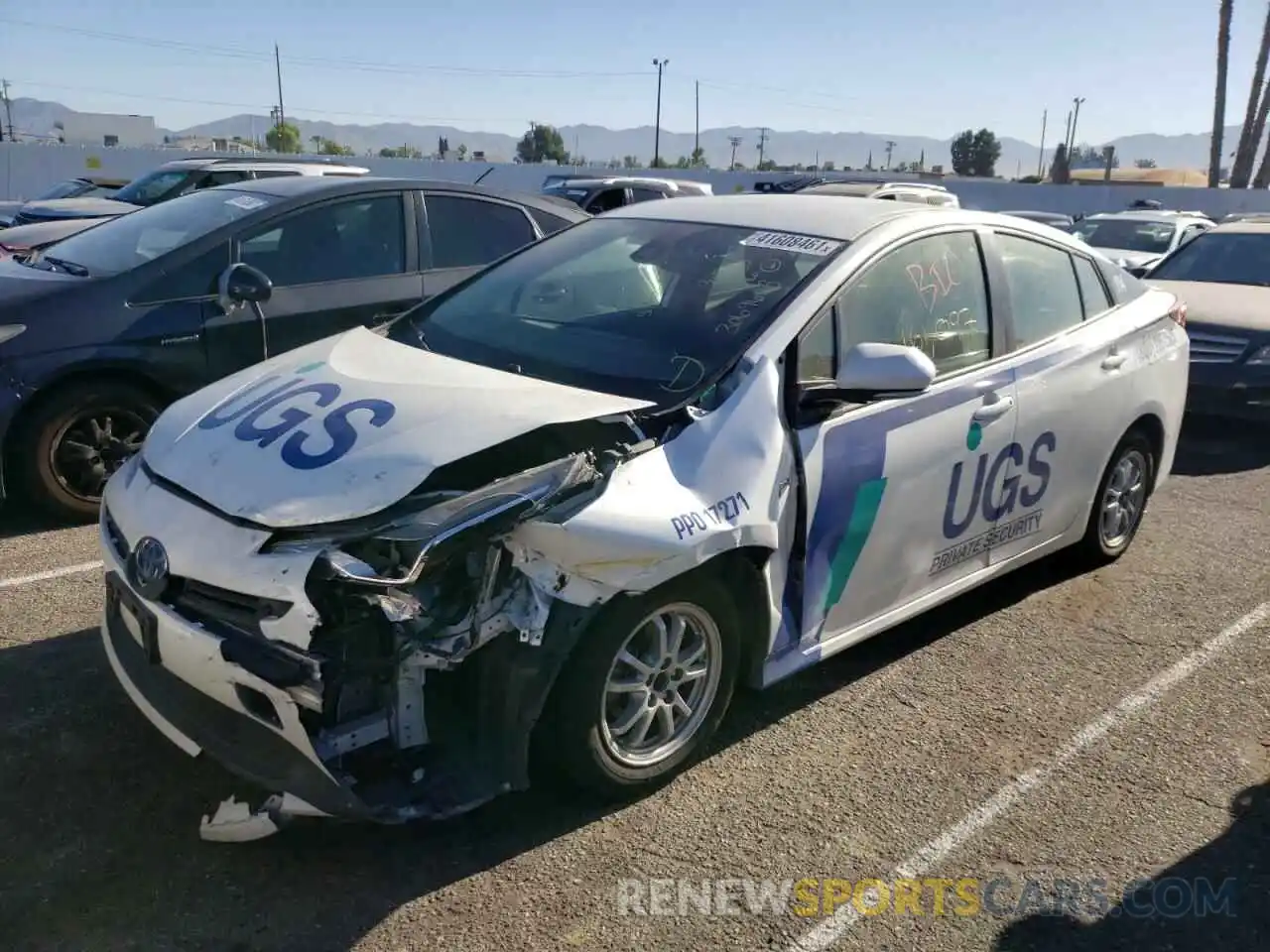 2 Photograph of a damaged car JTDKARFU1K3069608 TOYOTA PRIUS 2019