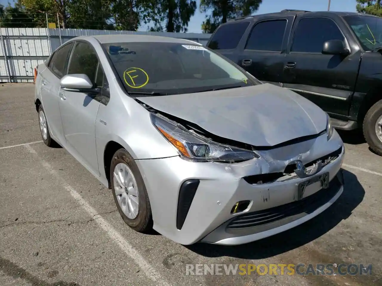 1 Photograph of a damaged car JTDKARFU1K3069673 TOYOTA PRIUS 2019