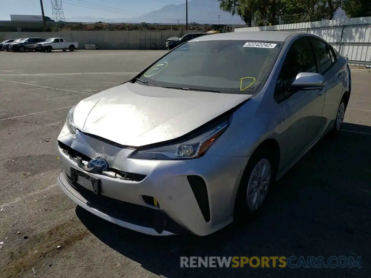 2 Photograph of a damaged car JTDKARFU1K3069673 TOYOTA PRIUS 2019