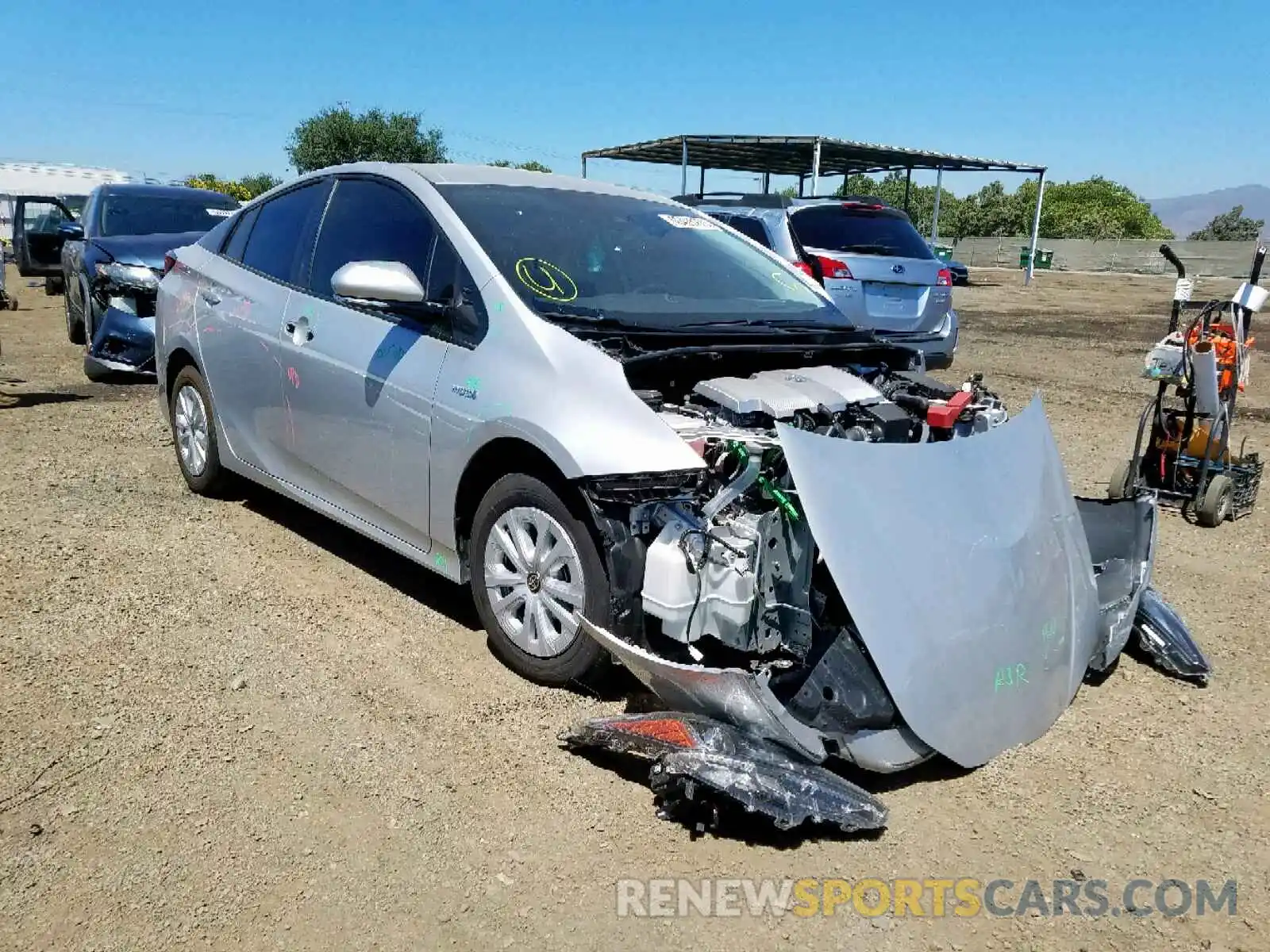 1 Photograph of a damaged car JTDKARFU1K3069687 TOYOTA PRIUS 2019