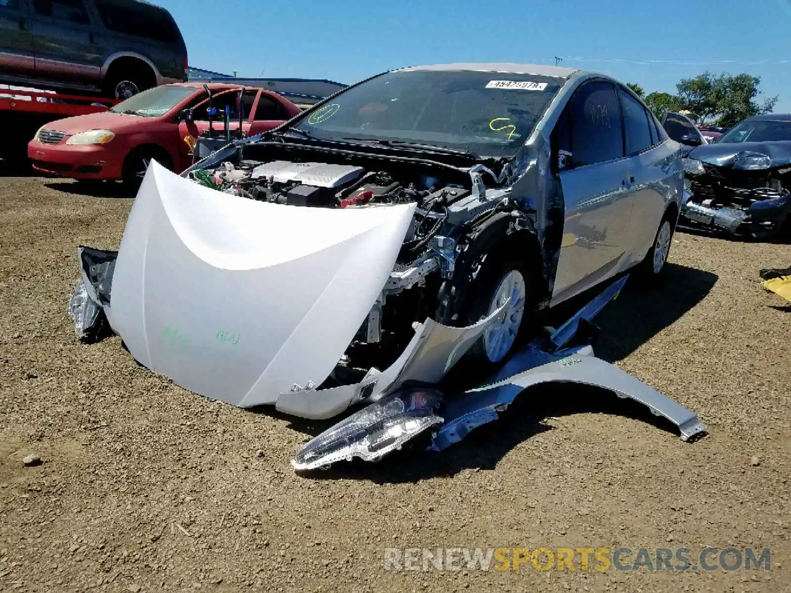 2 Photograph of a damaged car JTDKARFU1K3069687 TOYOTA PRIUS 2019