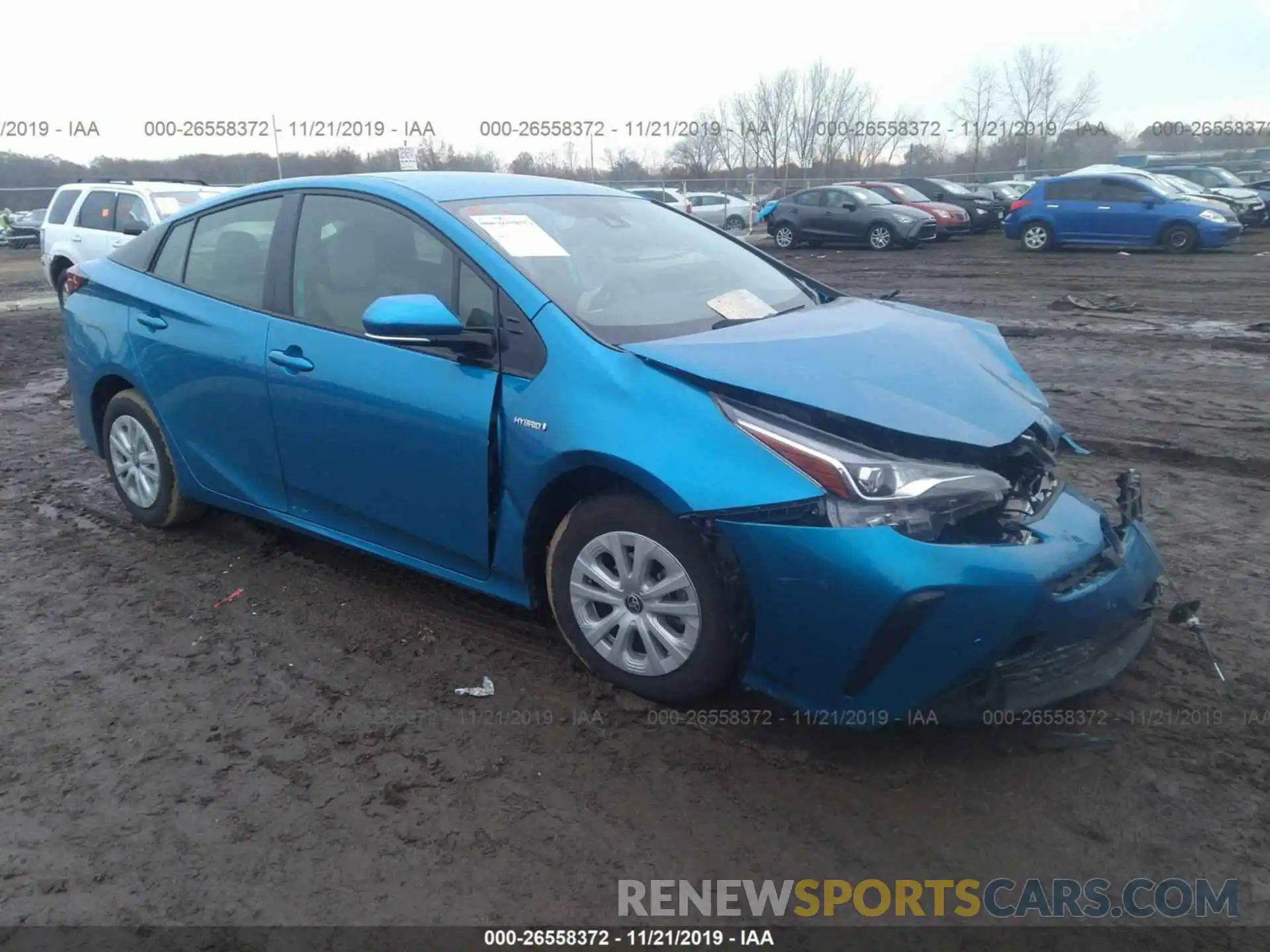 1 Photograph of a damaged car JTDKARFU1K3070841 TOYOTA PRIUS 2019