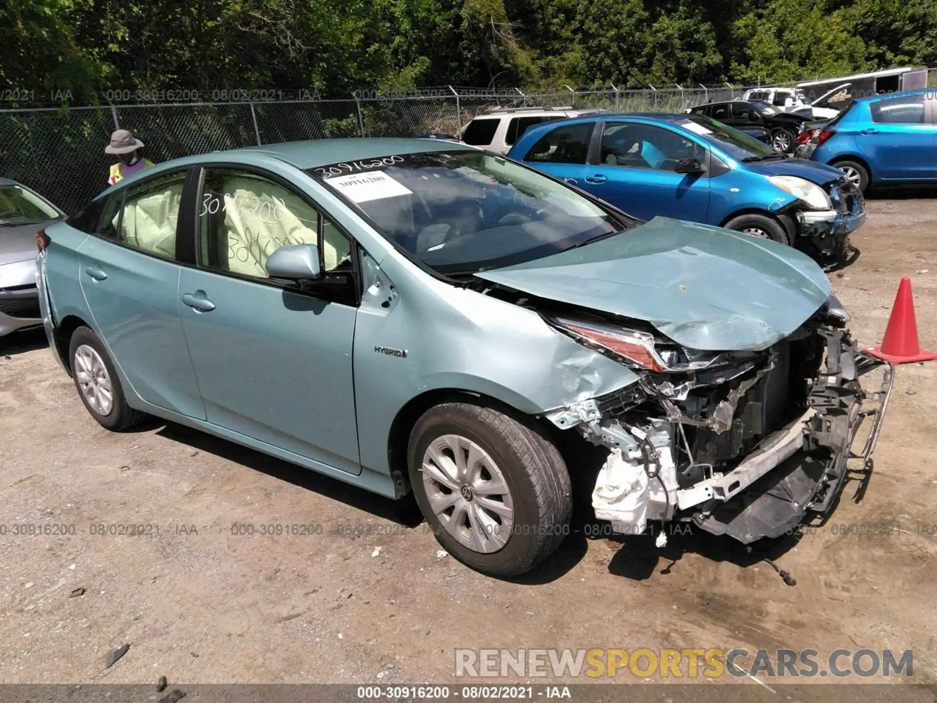 1 Photograph of a damaged car JTDKARFU1K3070953 TOYOTA PRIUS 2019