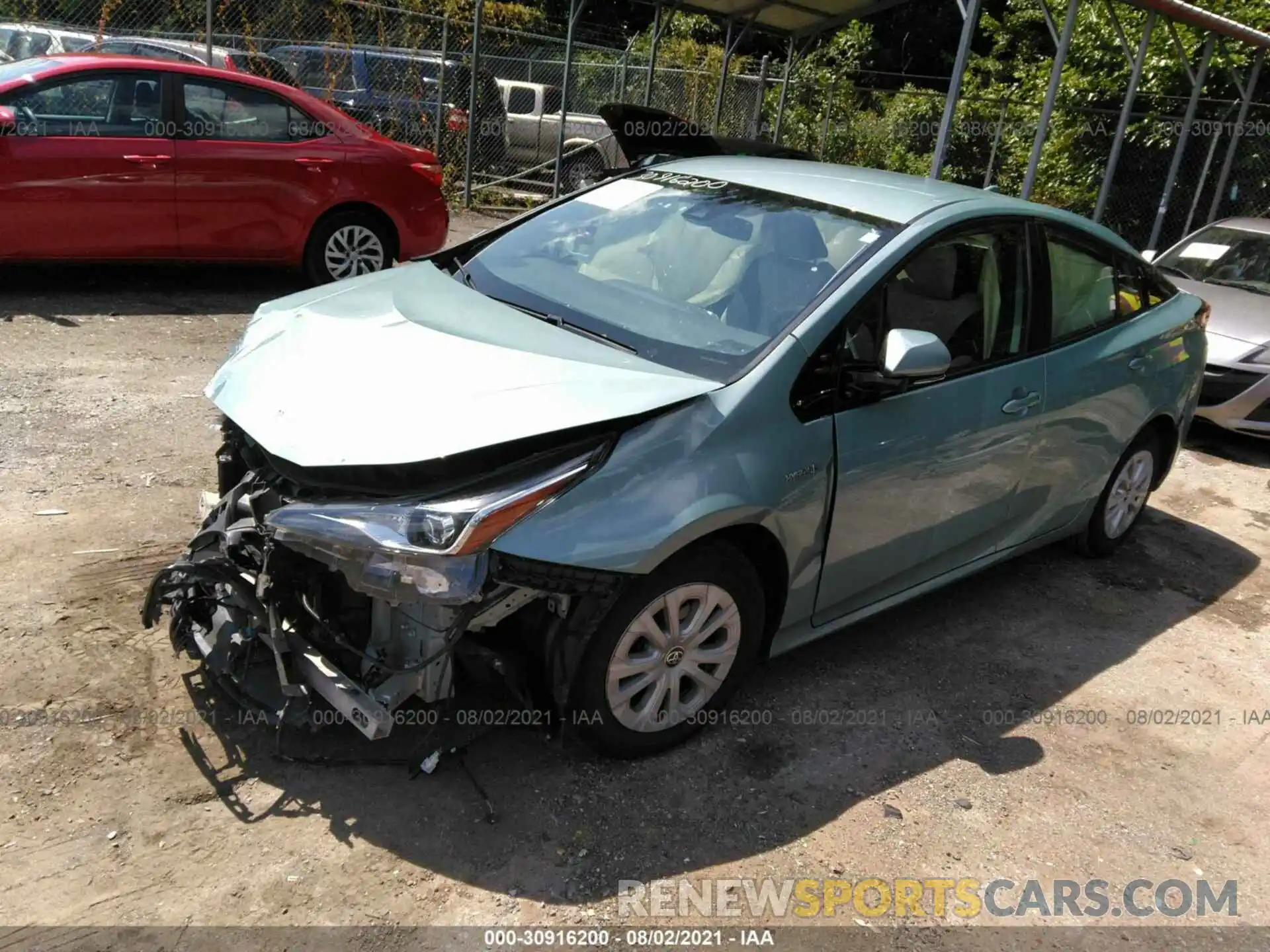 2 Photograph of a damaged car JTDKARFU1K3070953 TOYOTA PRIUS 2019