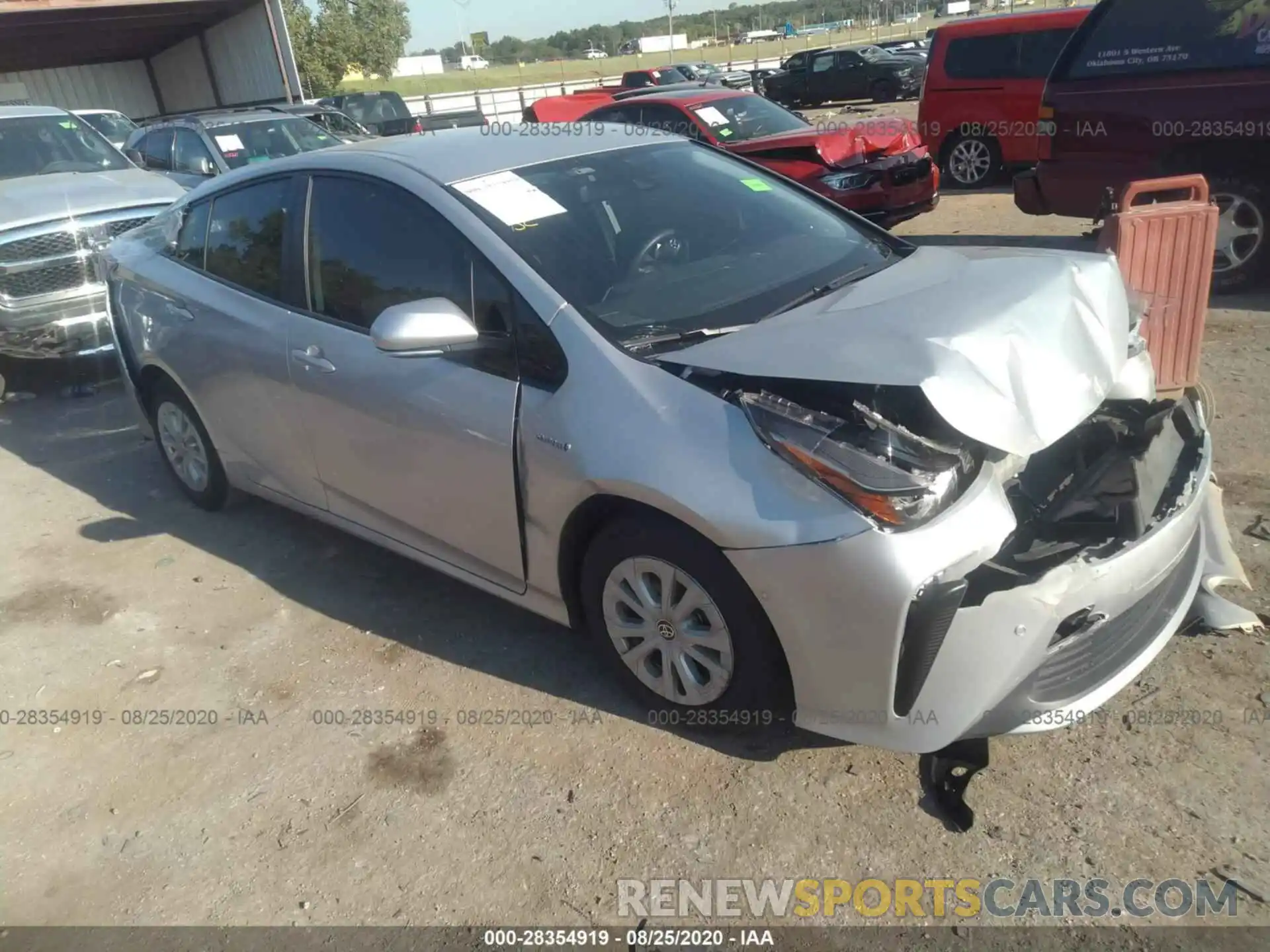 1 Photograph of a damaged car JTDKARFU1K3073531 TOYOTA PRIUS 2019