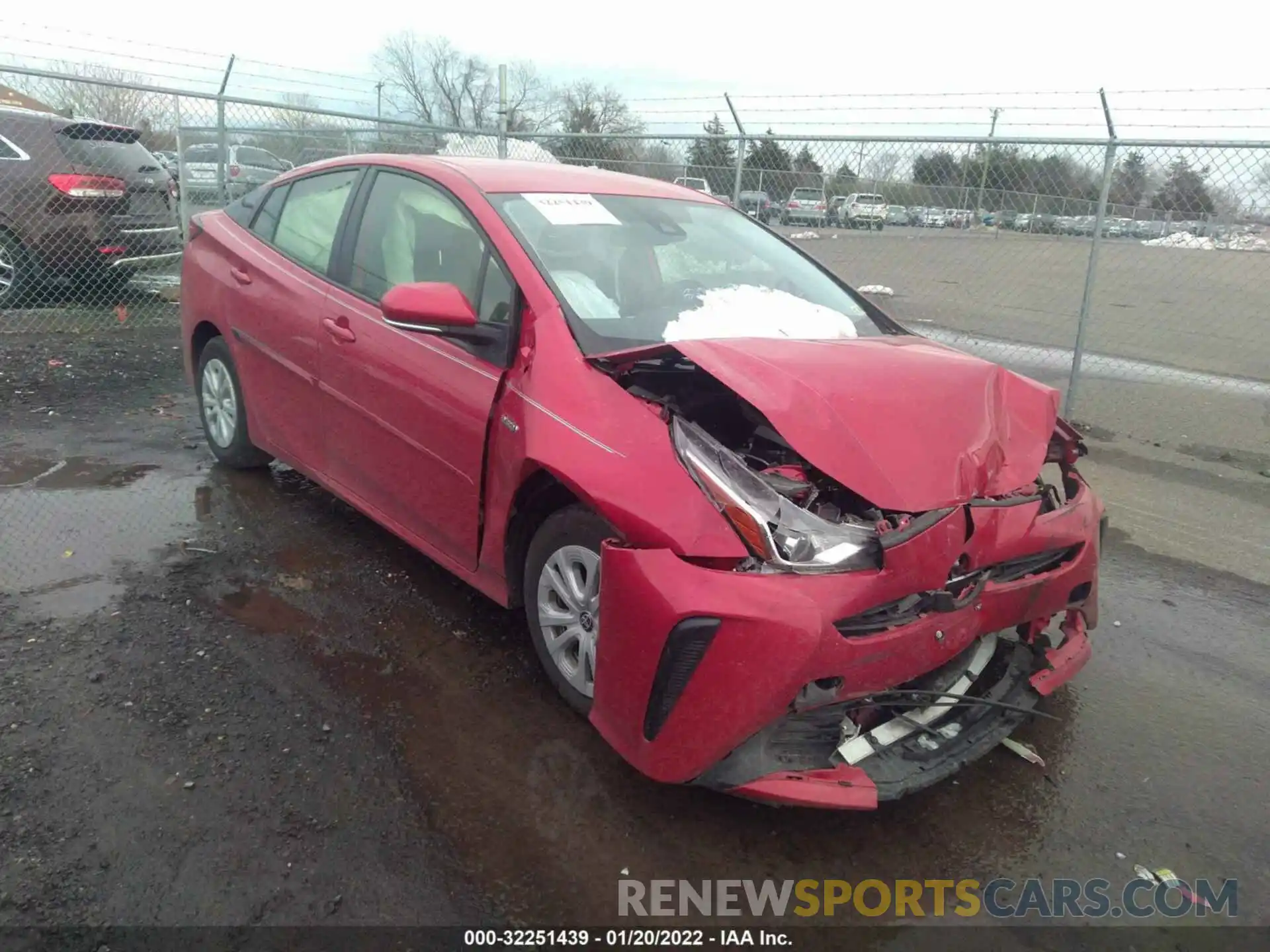 1 Photograph of a damaged car JTDKARFU1K3073576 TOYOTA PRIUS 2019