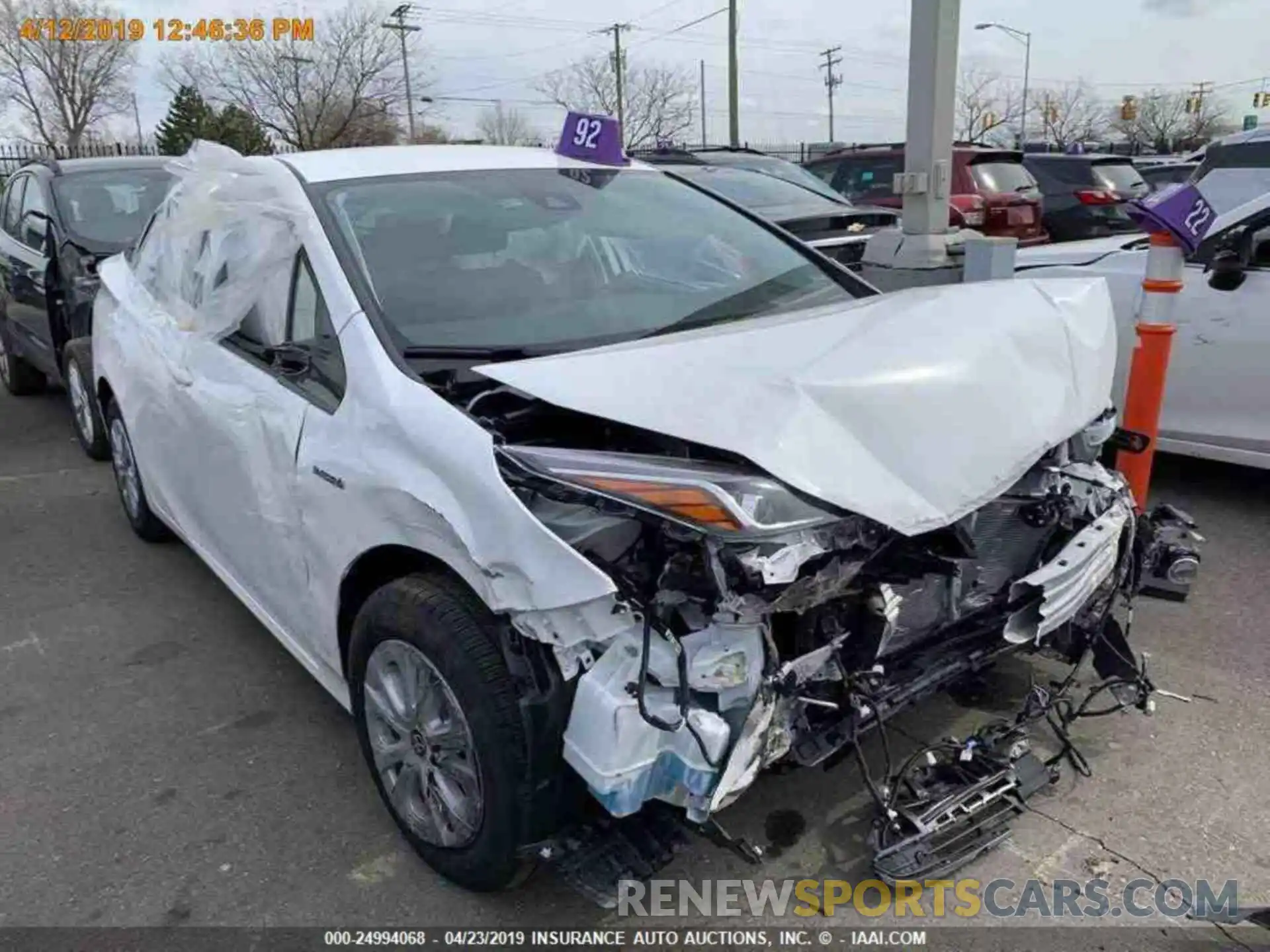 14 Photograph of a damaged car JTDKARFU1K3074260 TOYOTA PRIUS 2019