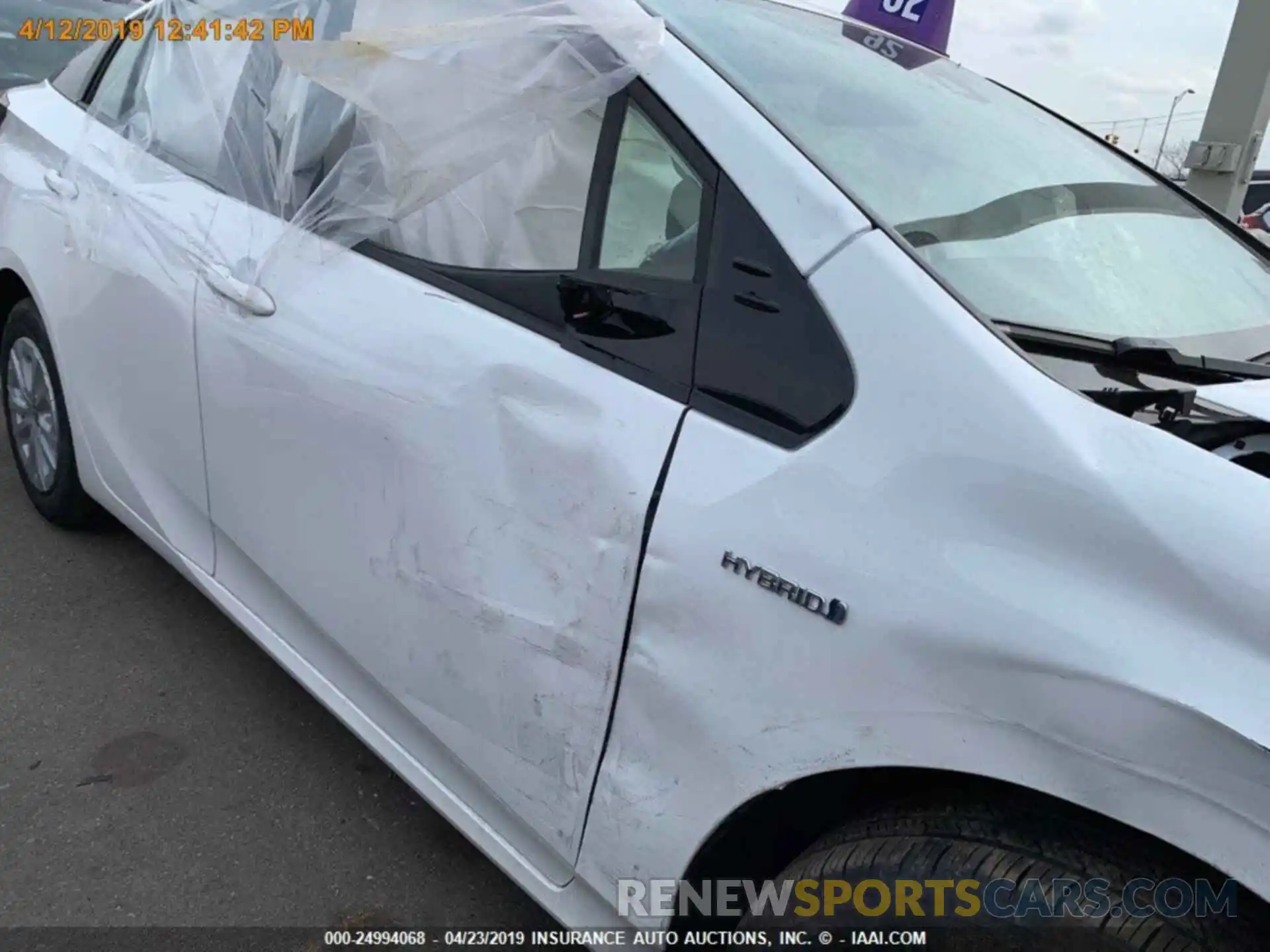 15 Photograph of a damaged car JTDKARFU1K3074260 TOYOTA PRIUS 2019