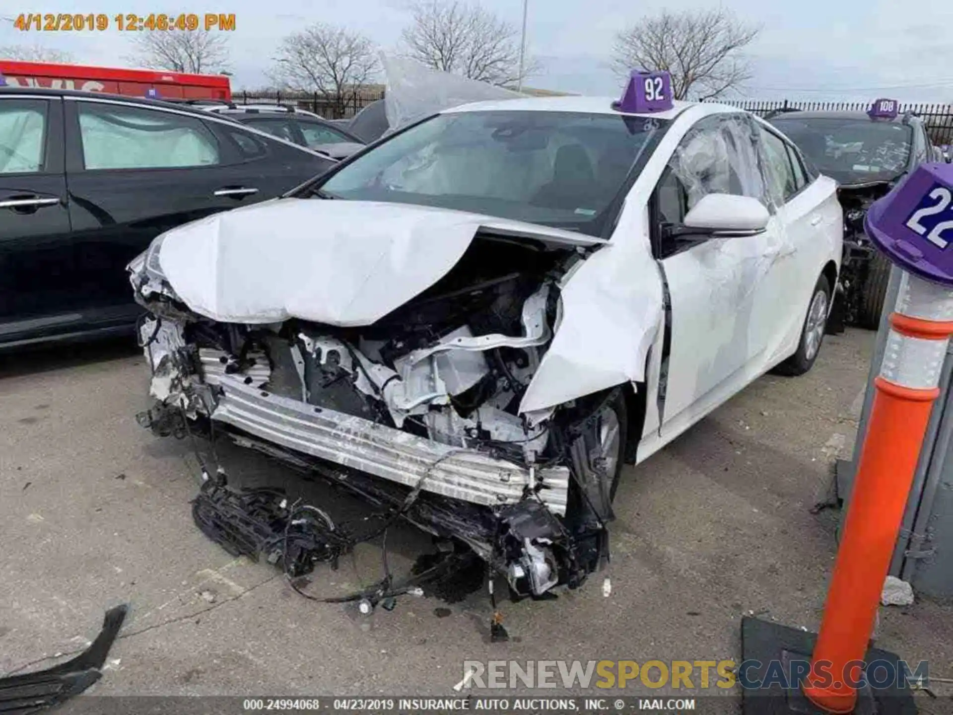16 Photograph of a damaged car JTDKARFU1K3074260 TOYOTA PRIUS 2019