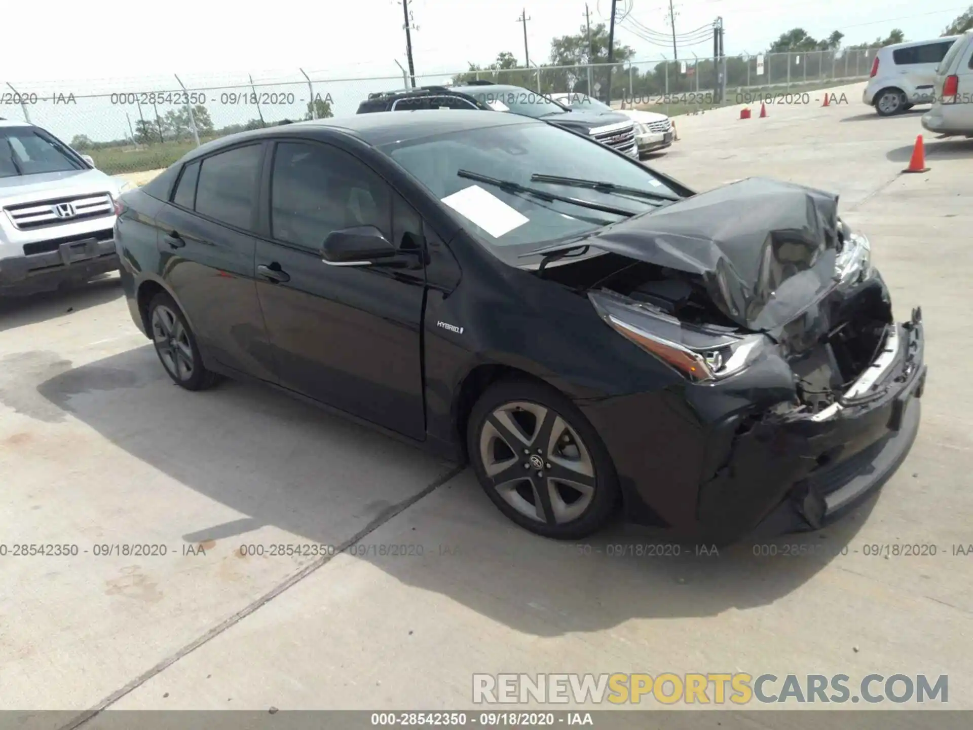 1 Photograph of a damaged car JTDKARFU1K3074663 TOYOTA PRIUS 2019