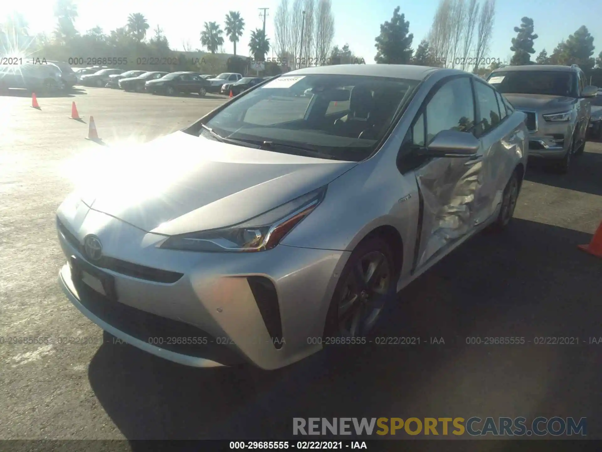 2 Photograph of a damaged car JTDKARFU1K3076445 TOYOTA PRIUS 2019