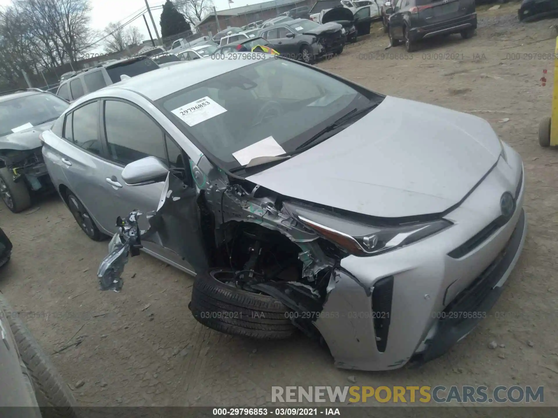 1 Photograph of a damaged car JTDKARFU1K3076574 TOYOTA PRIUS 2019