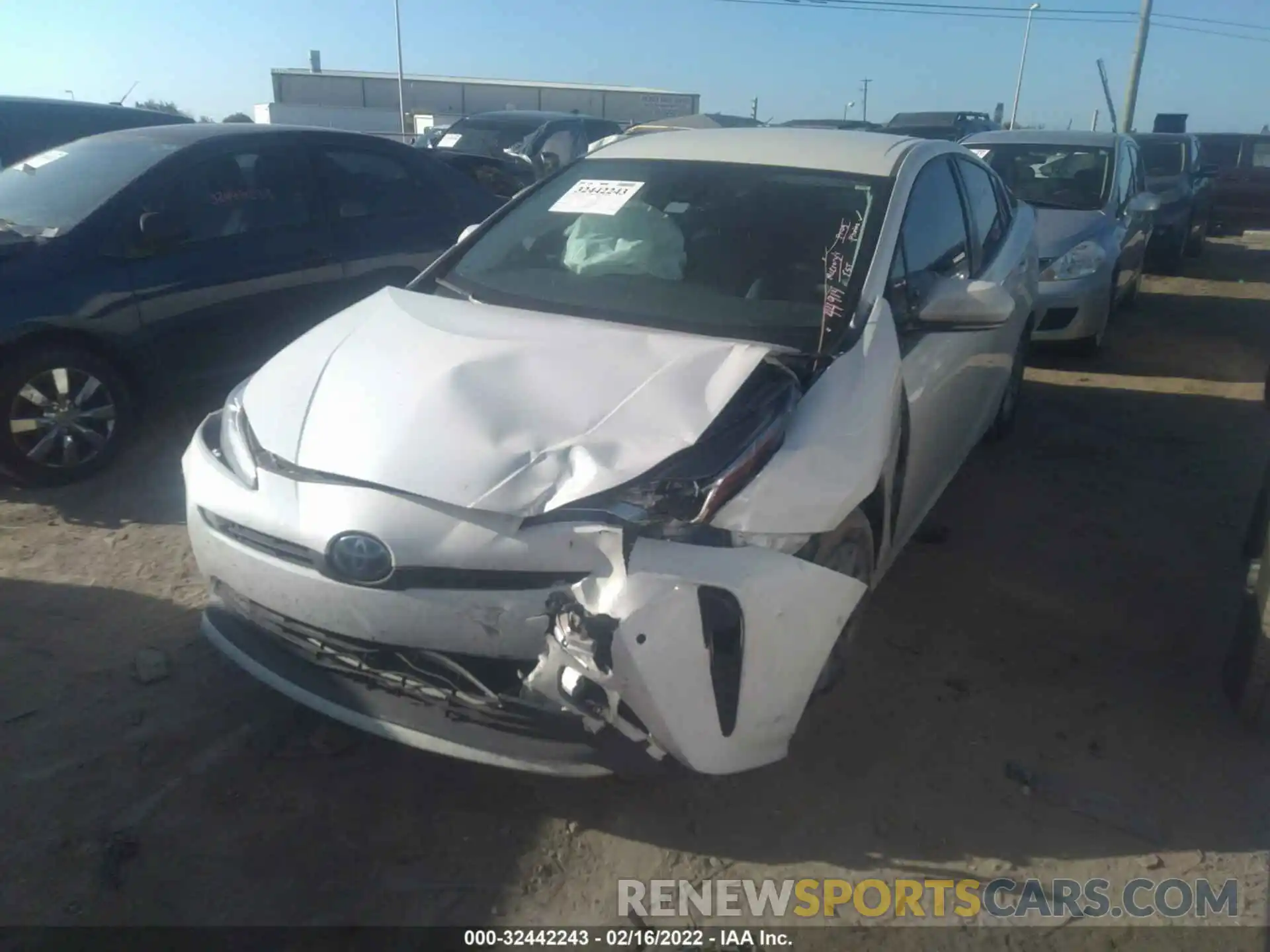 2 Photograph of a damaged car JTDKARFU1K3079832 TOYOTA PRIUS 2019