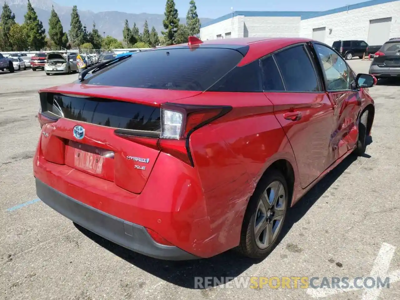 4 Photograph of a damaged car JTDKARFU1K3080768 TOYOTA PRIUS 2019